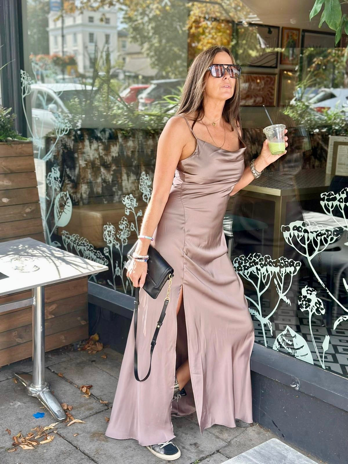 Elisha Maxi Slip Dress - Taupe