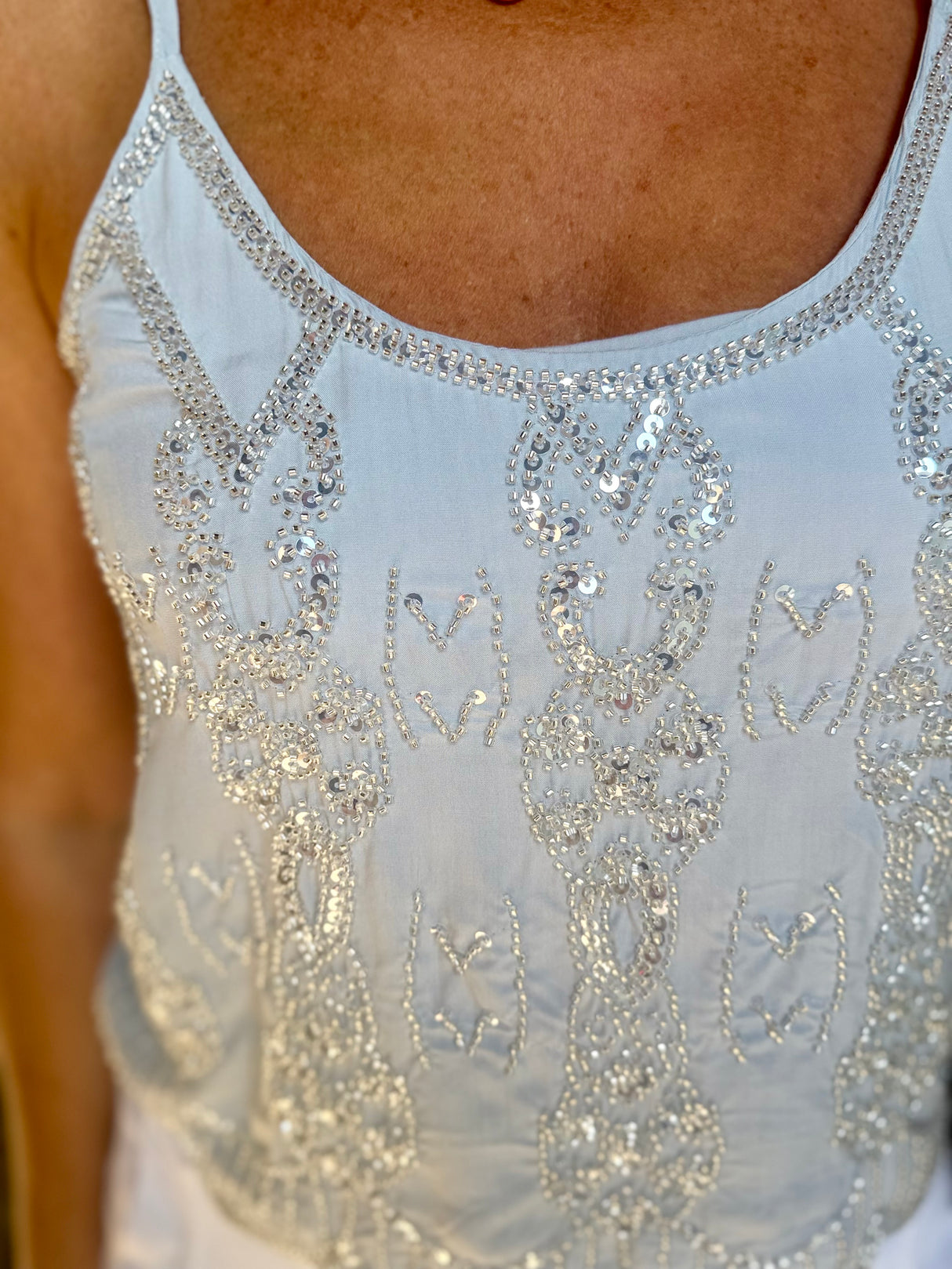 Christina Embellished Cami - Blue