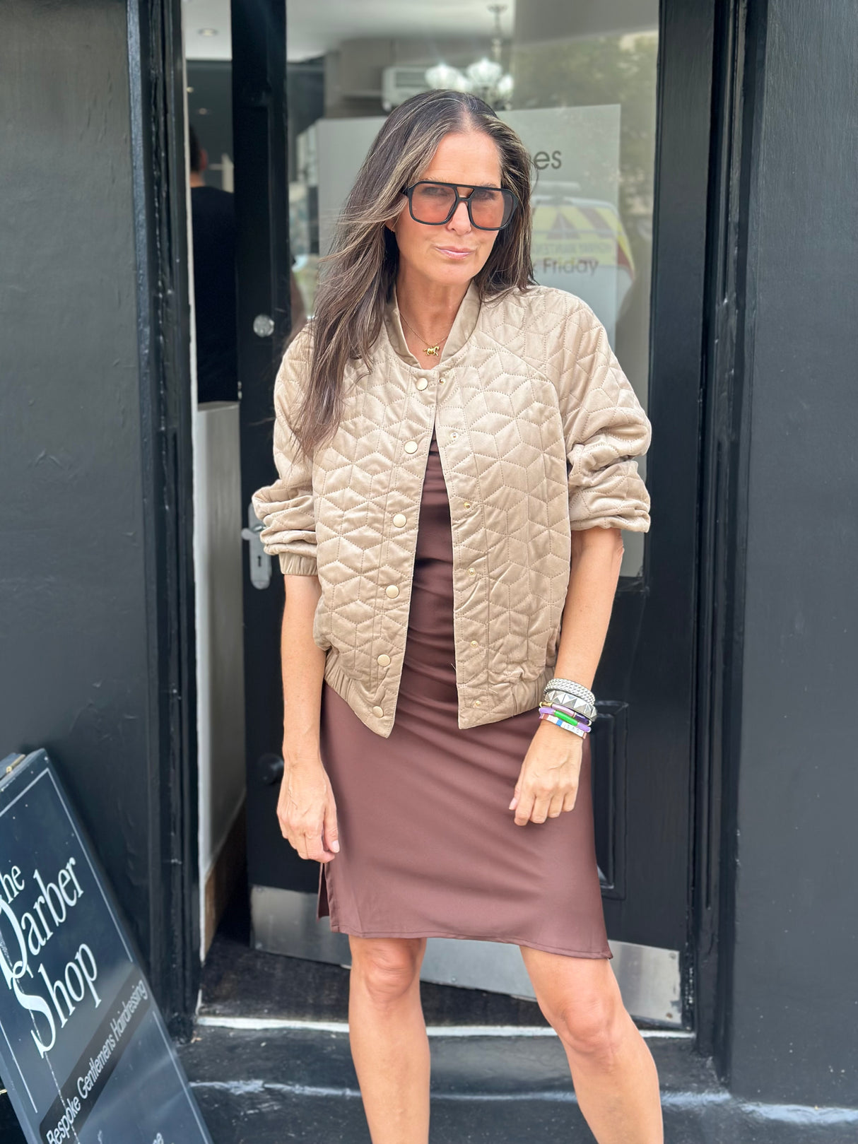 Cherry Padded Jacket - Beige