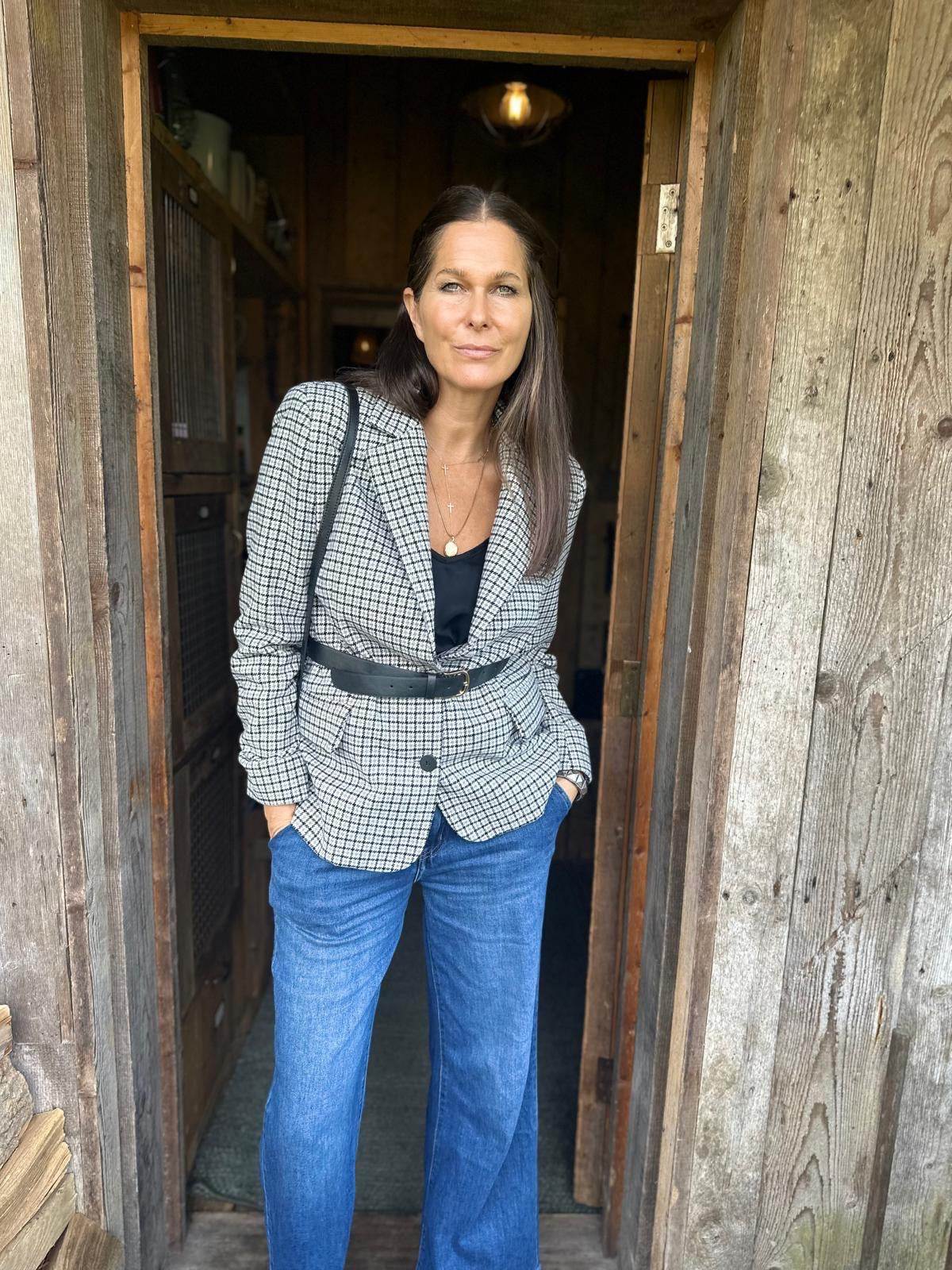 Rocco Houndstooth Jacket Grey Mix