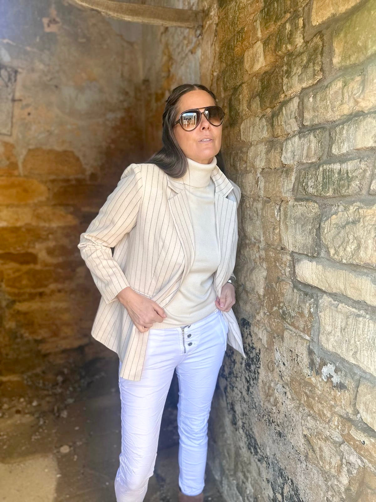 Glenda Pinstripe Blazer