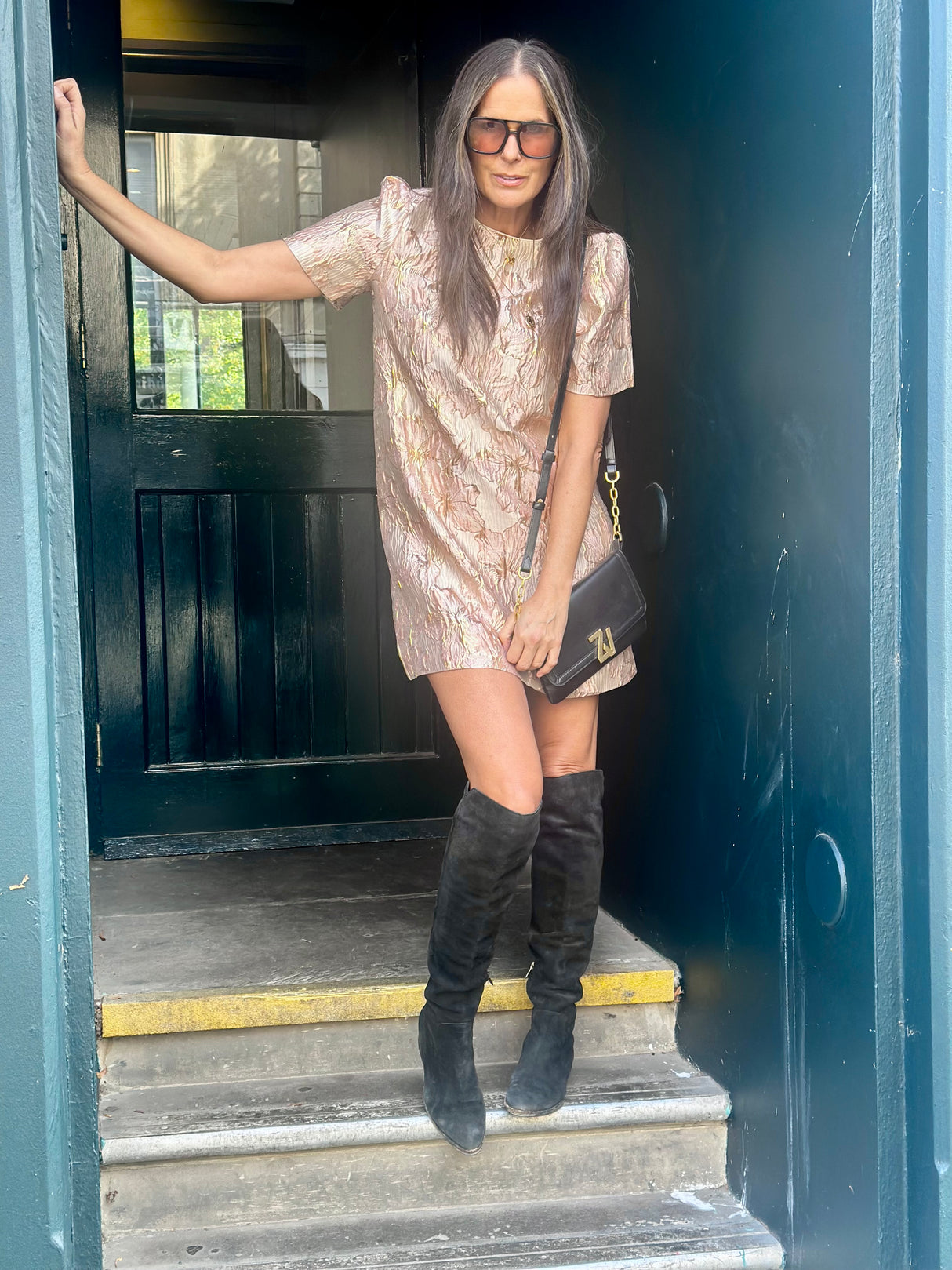 Rose Printed Mini Dress