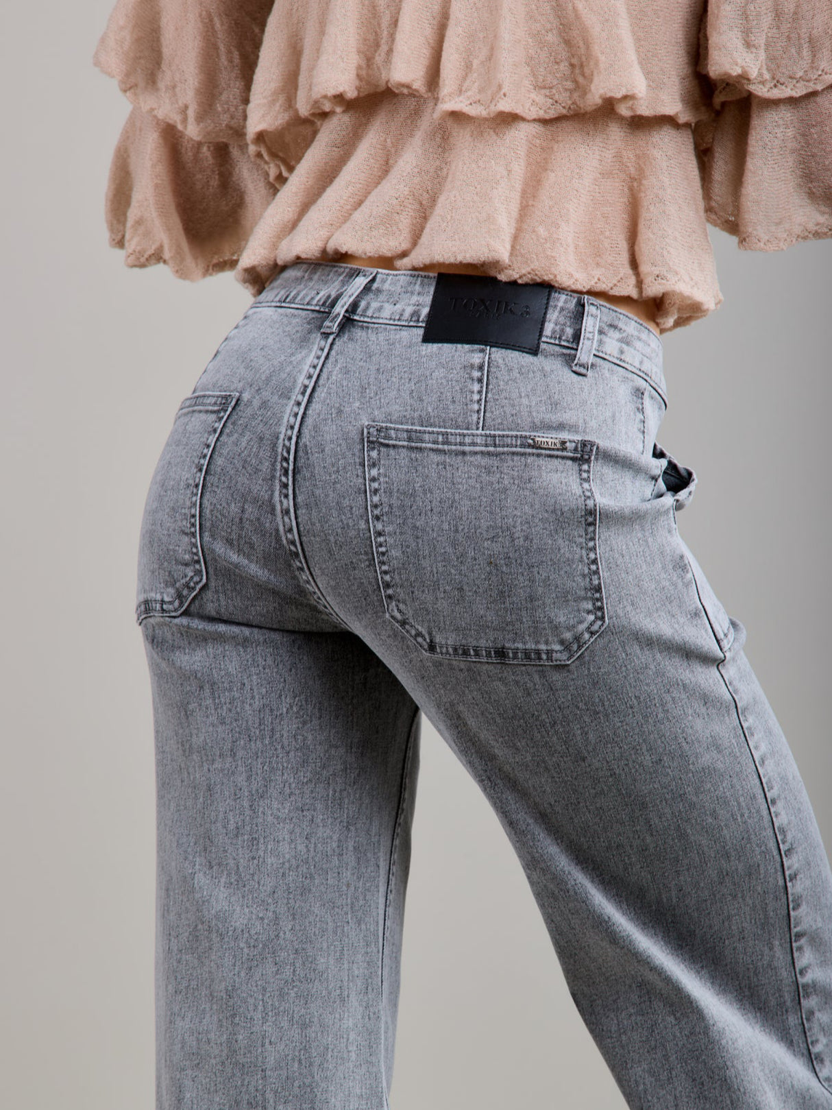 Crush Wide Leg Jean - Grey