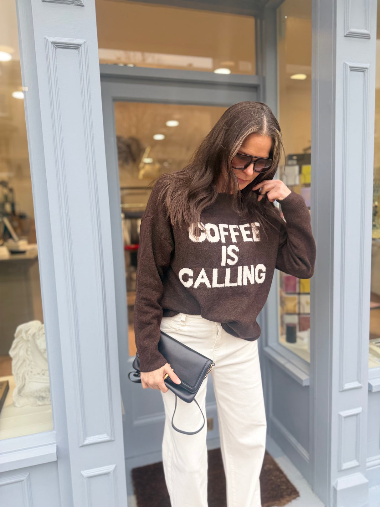 Coffee Crew Neck Knit - Chocolate