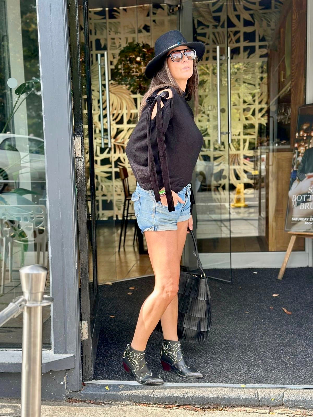 Keeley Cold Shoulder Knit - Black