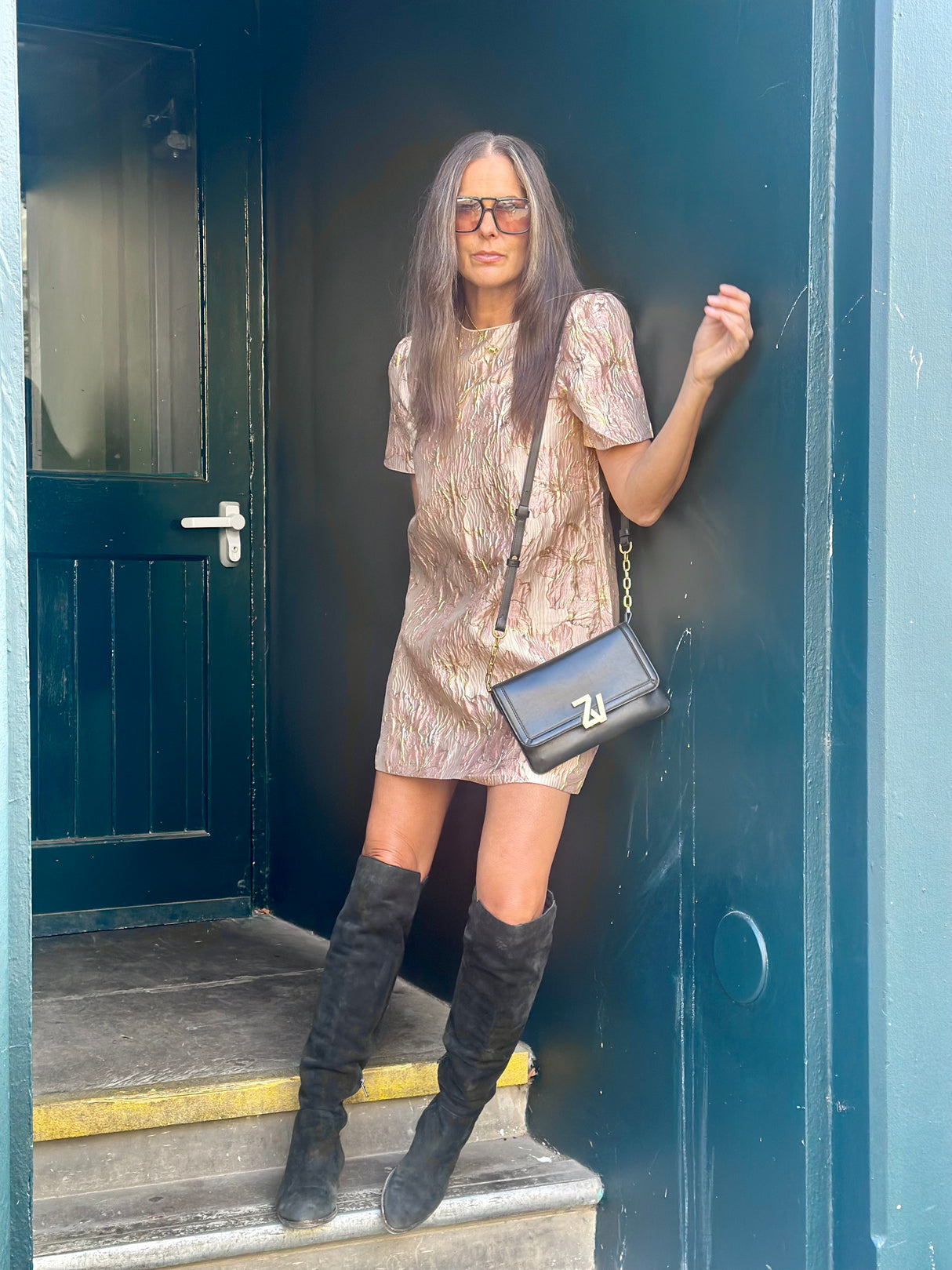 Rose Printed Mini Dress