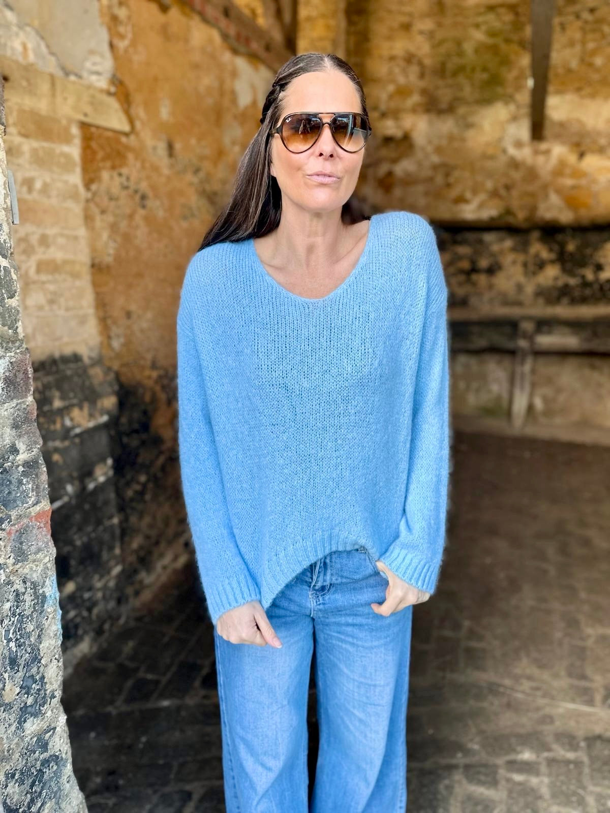 Angel Wing Knit - Sky Blue