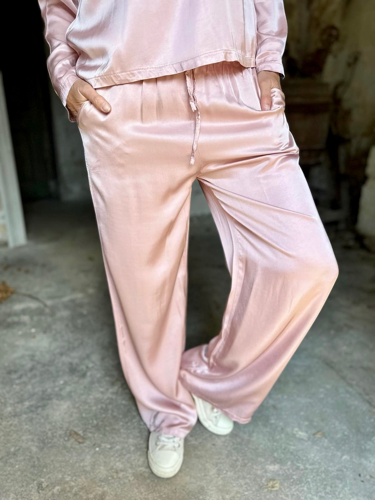 Isobel Tie-Waist Pant Powder Pink