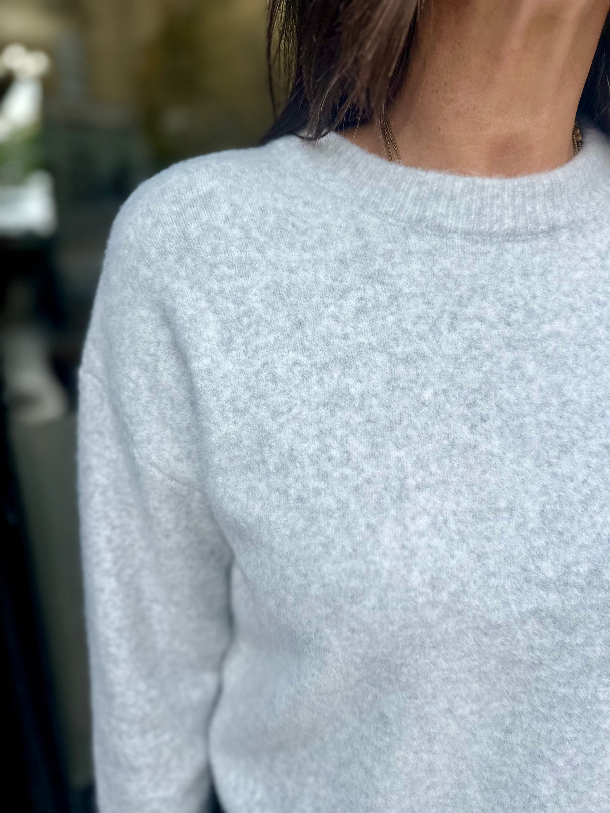 Coral Crew Neck Knit - Grey