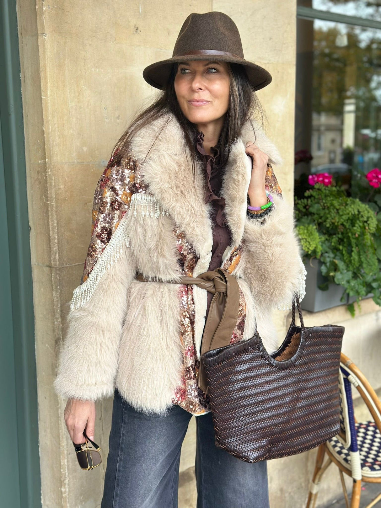 Zoey Embellished Jacket - Cream