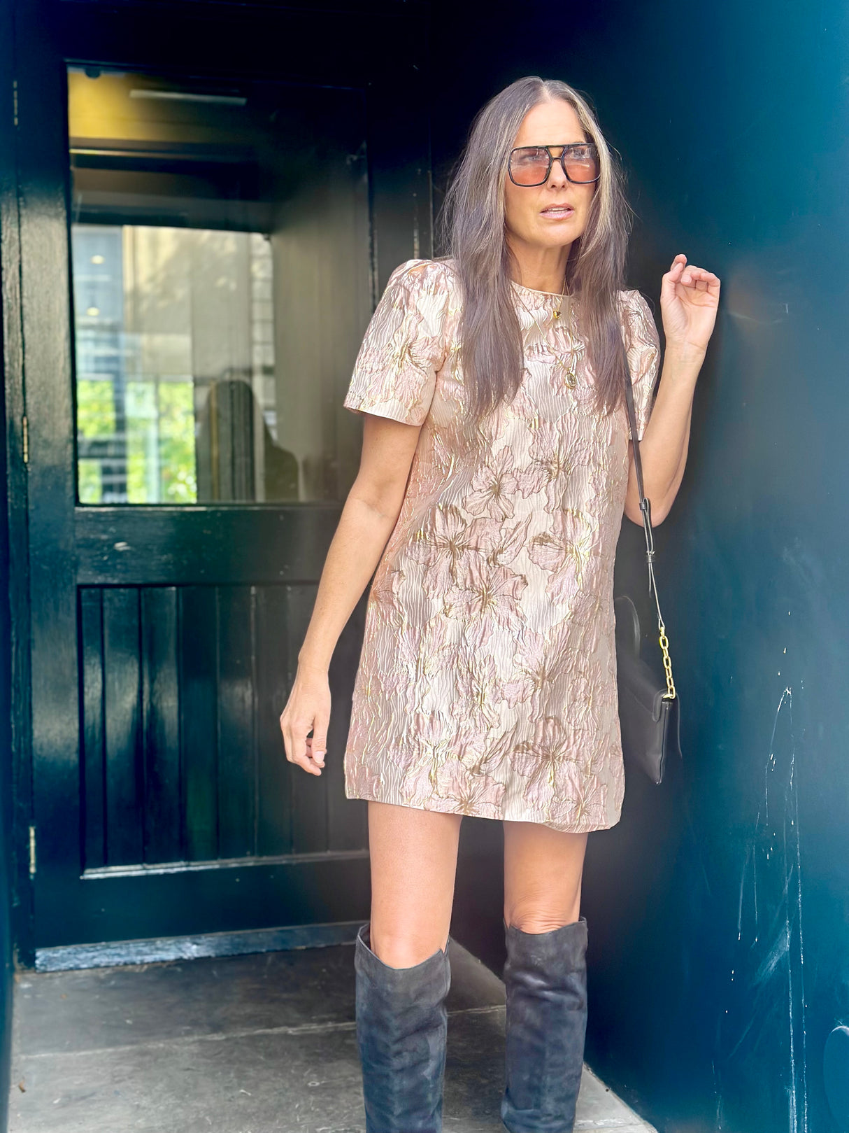 Rose Printed Mini Dress