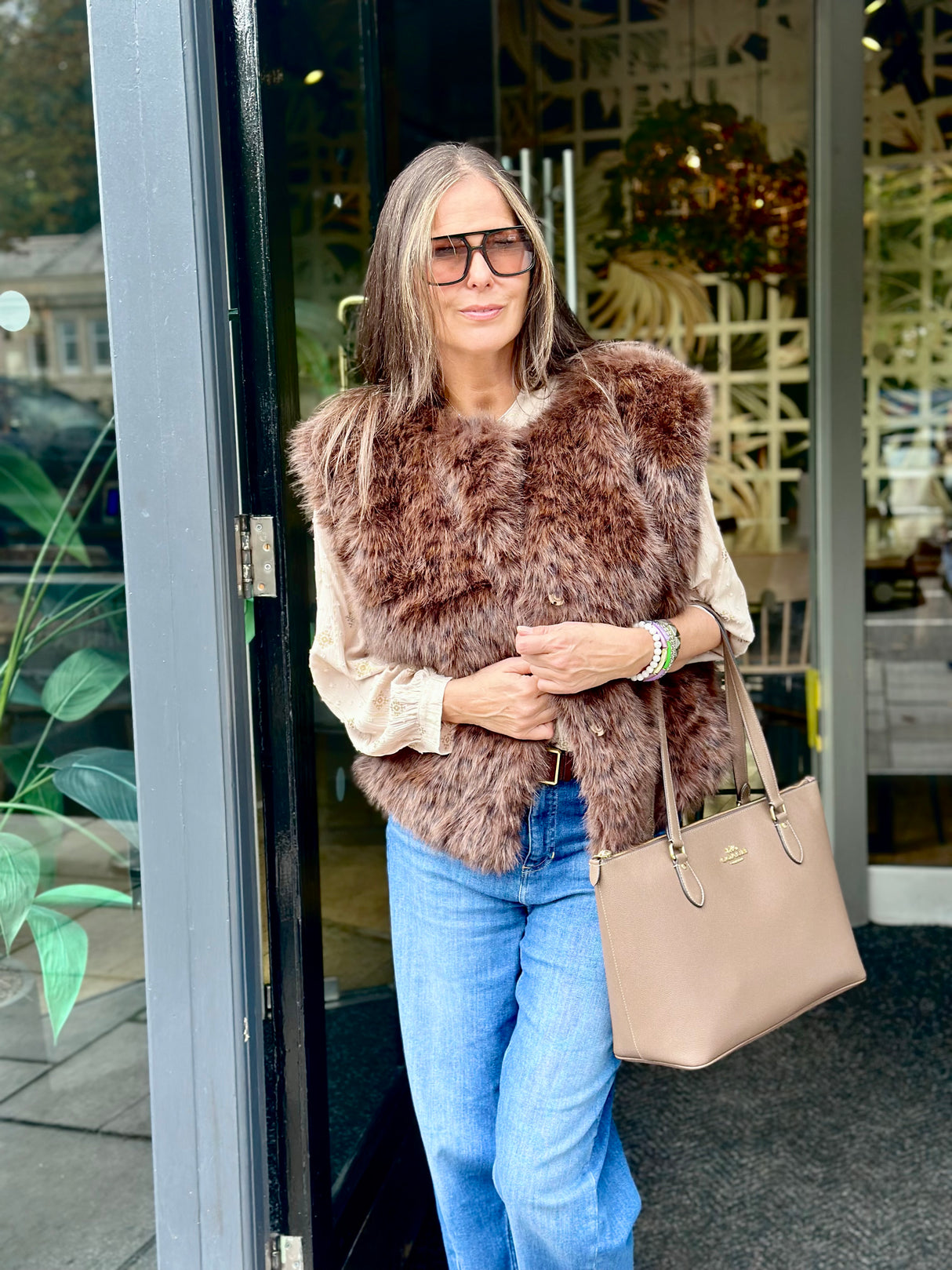 Bam Animal Print Faux Fur Gilet