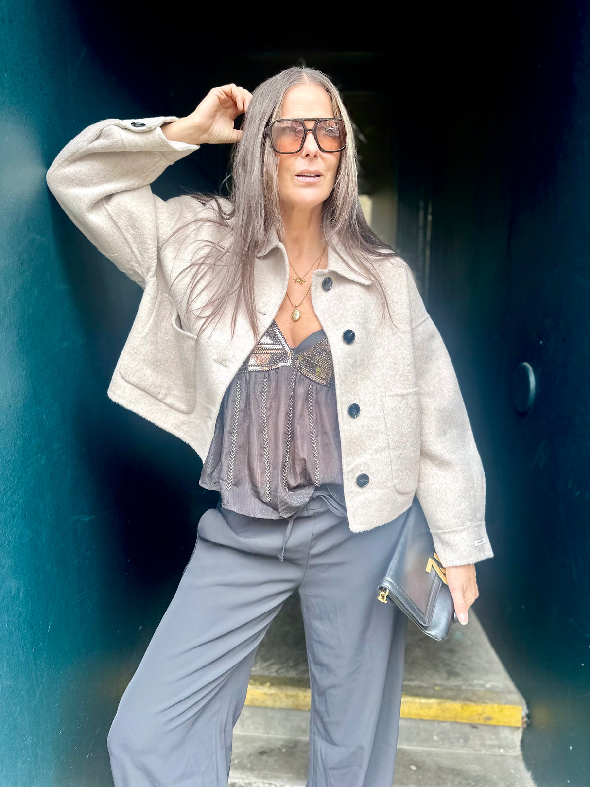 Reece Cropped Jacket - Neutral