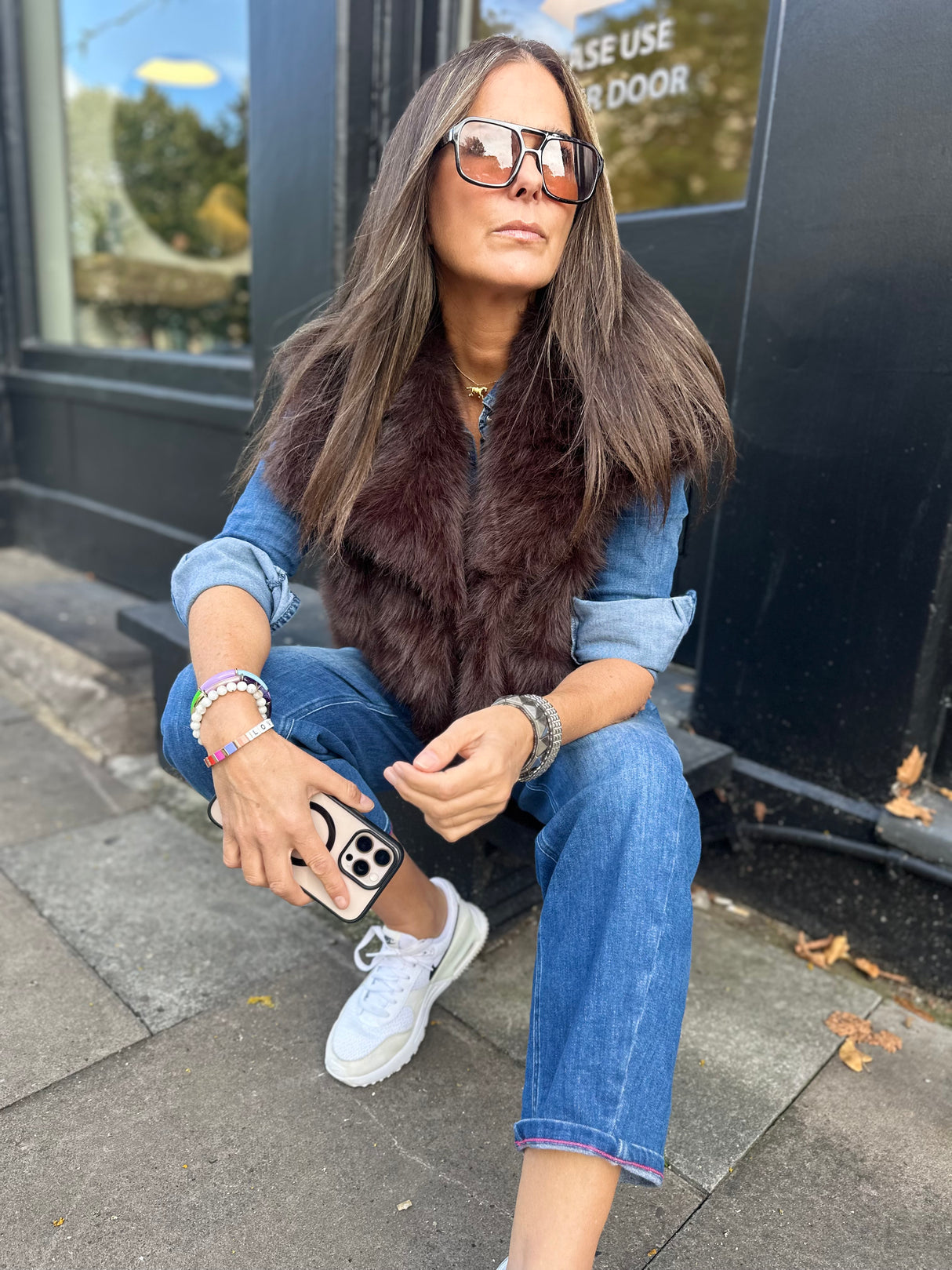 Hallie Faux Fur Gilet - Chocolate