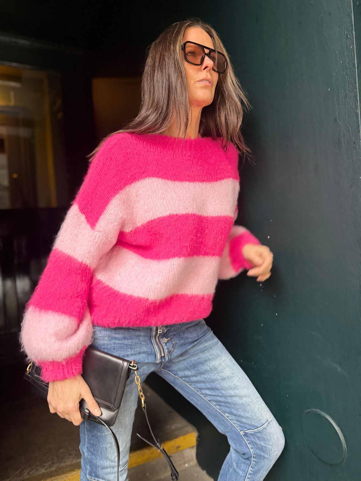 Freddie Stripe Knit - Hot Pink