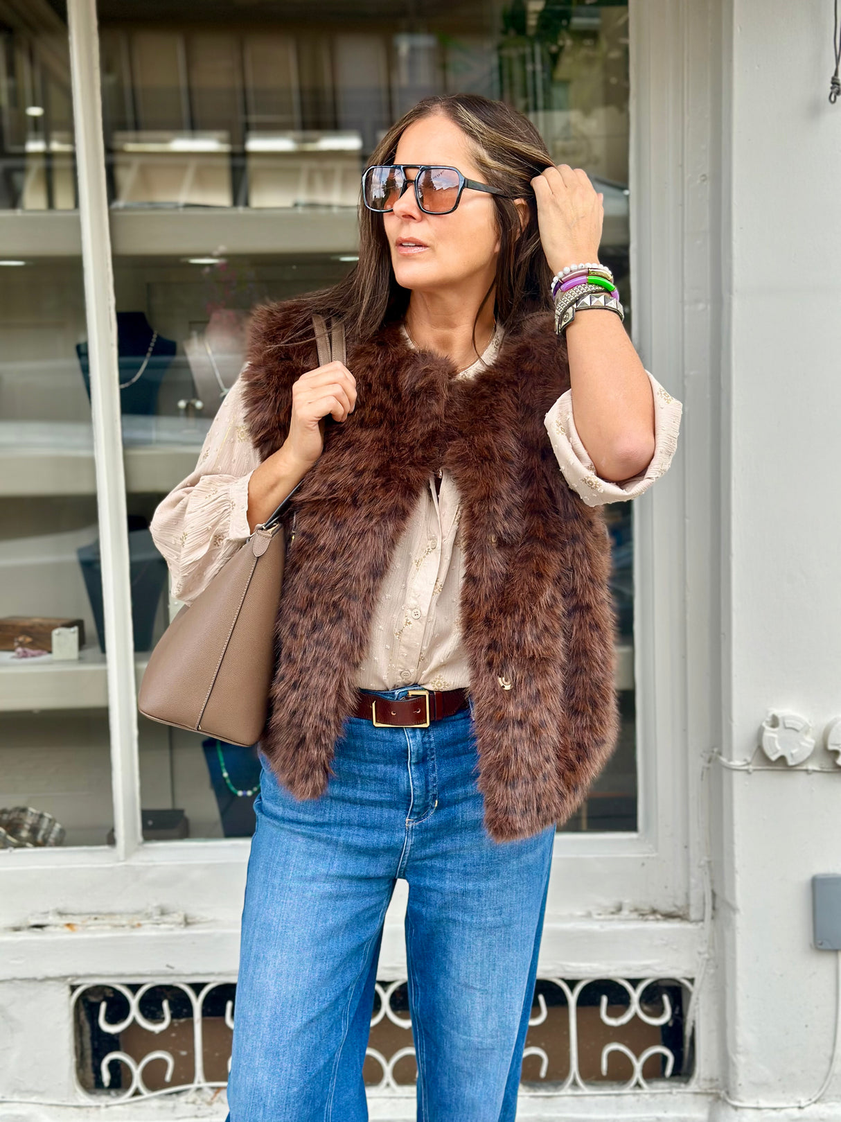 Bam Animal Print Faux Fur Gilet