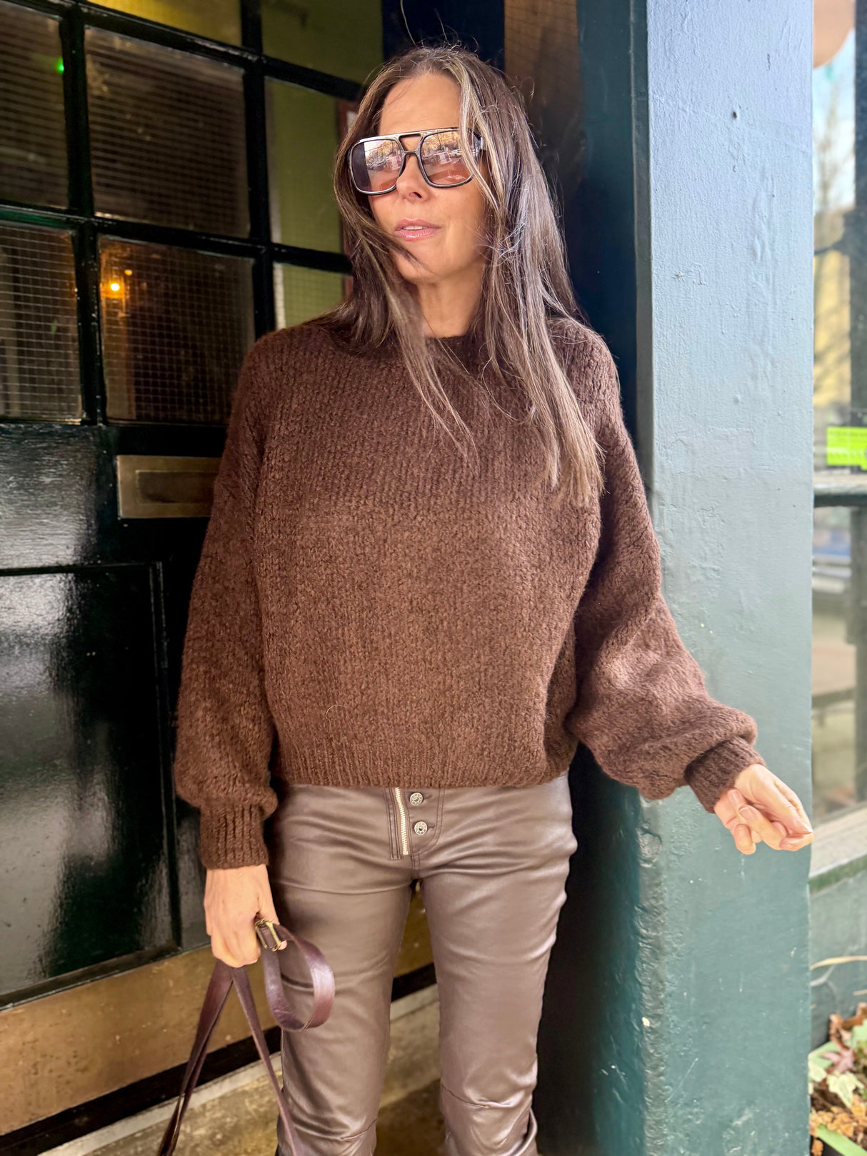 Arlo Wide Sleeve knit - Chocolate