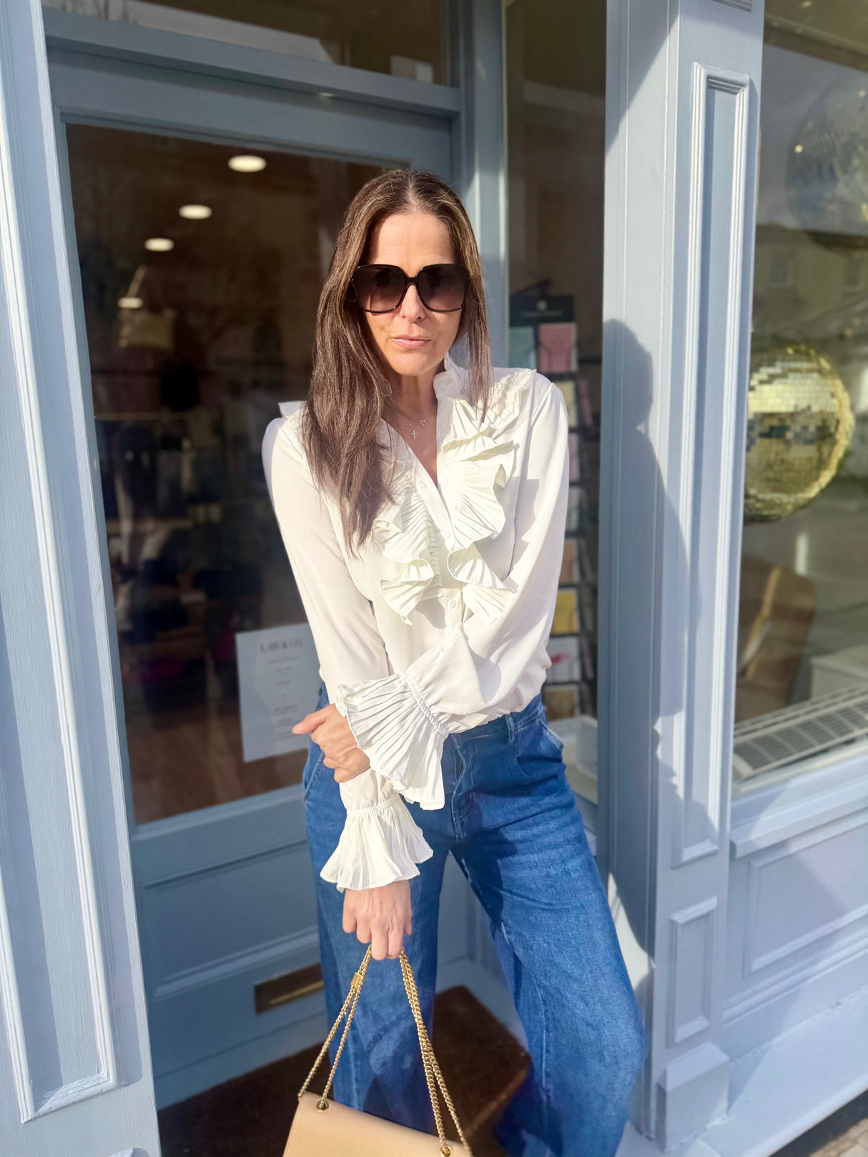 Sally Ruffle Blouse - White