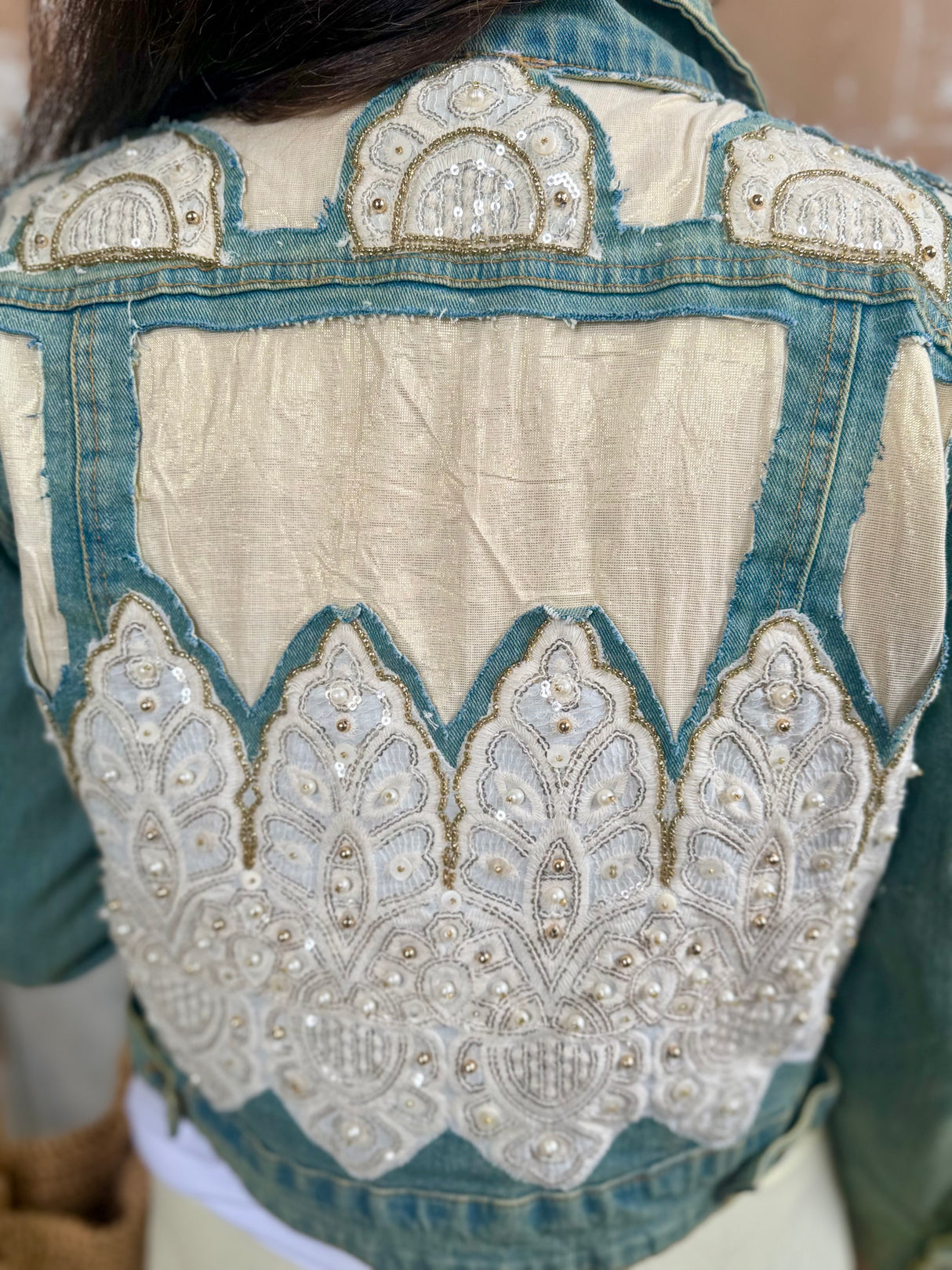Paola Beaded Denim Jacket