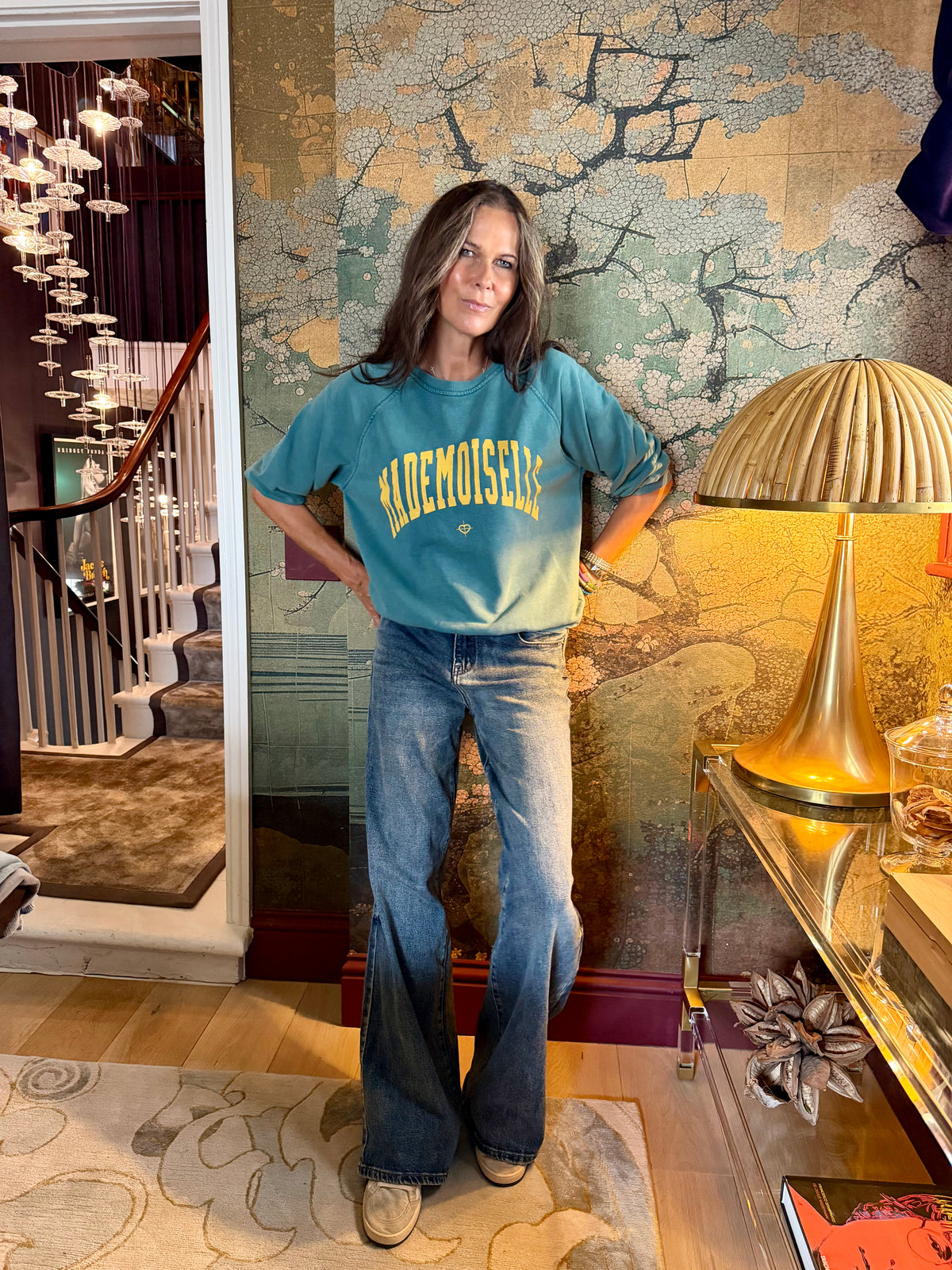 Mademoiselle Sweatshirt - Green/Yellow