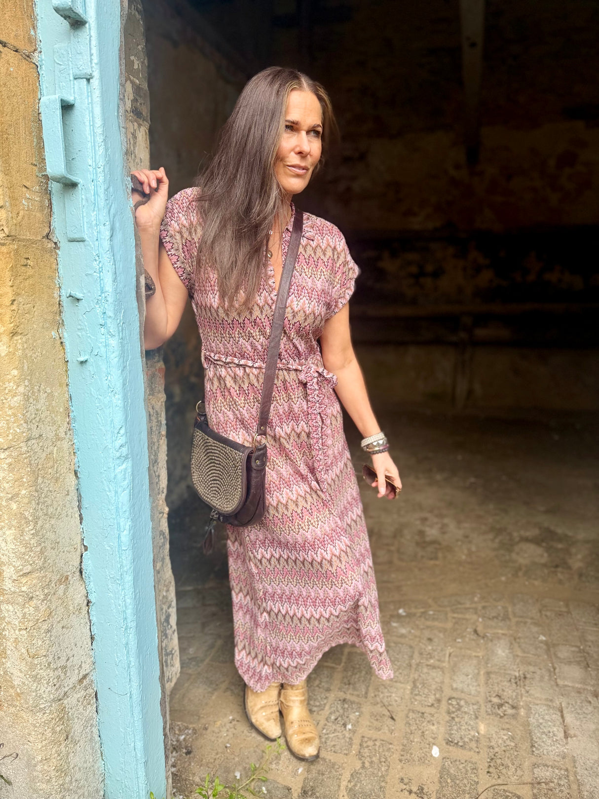 Robin Printed Maxi Dress - Pink