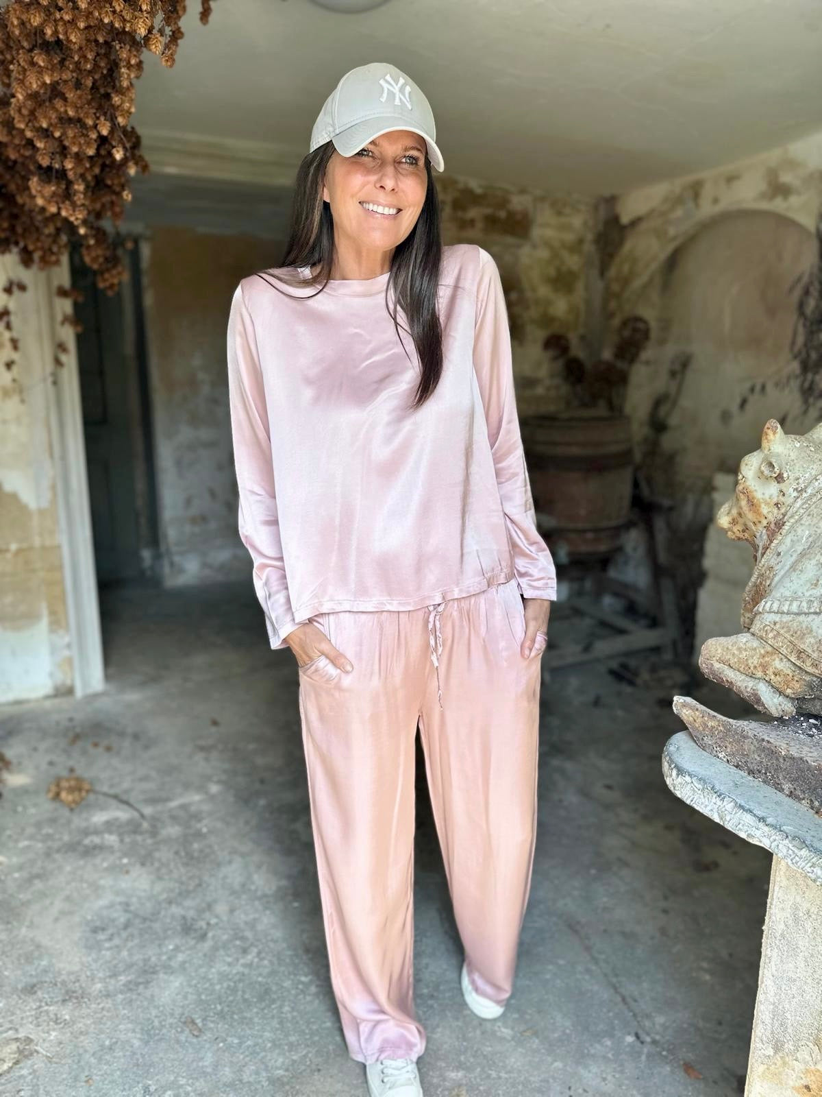 Isobel Tie-Waist Pant Powder Pink