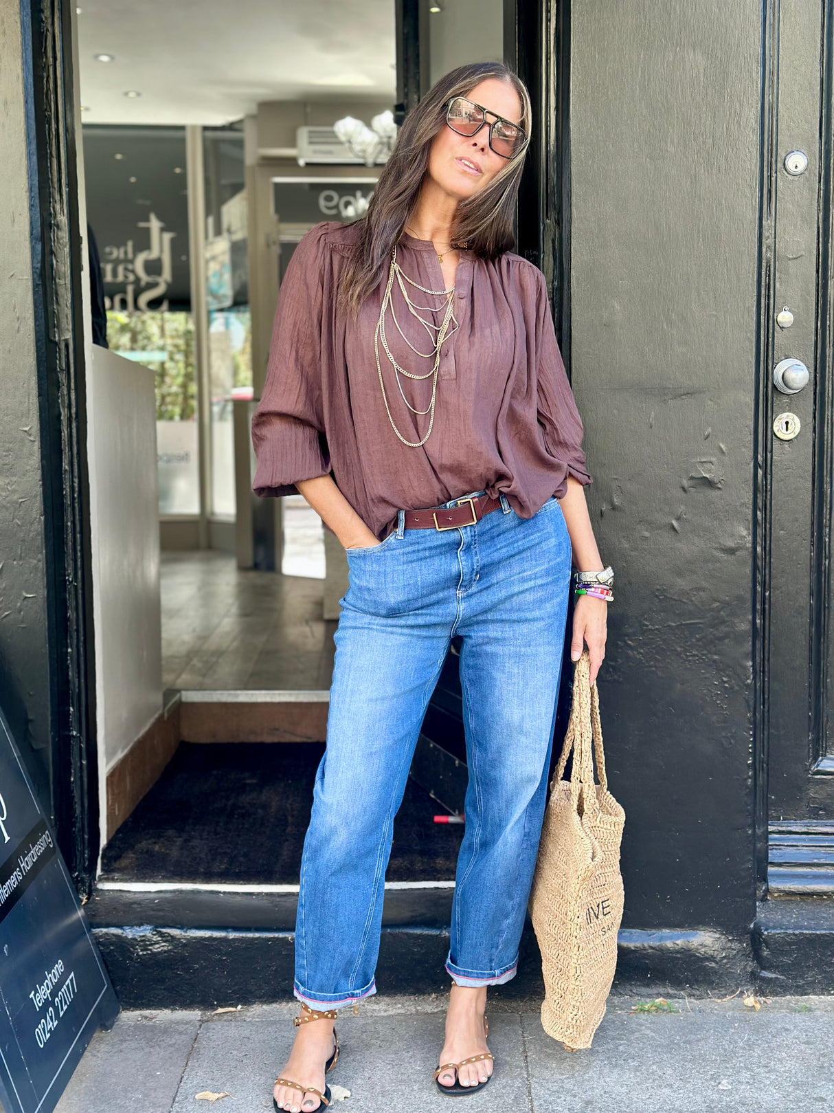 JoJo Floaty Blouse - Chocolate