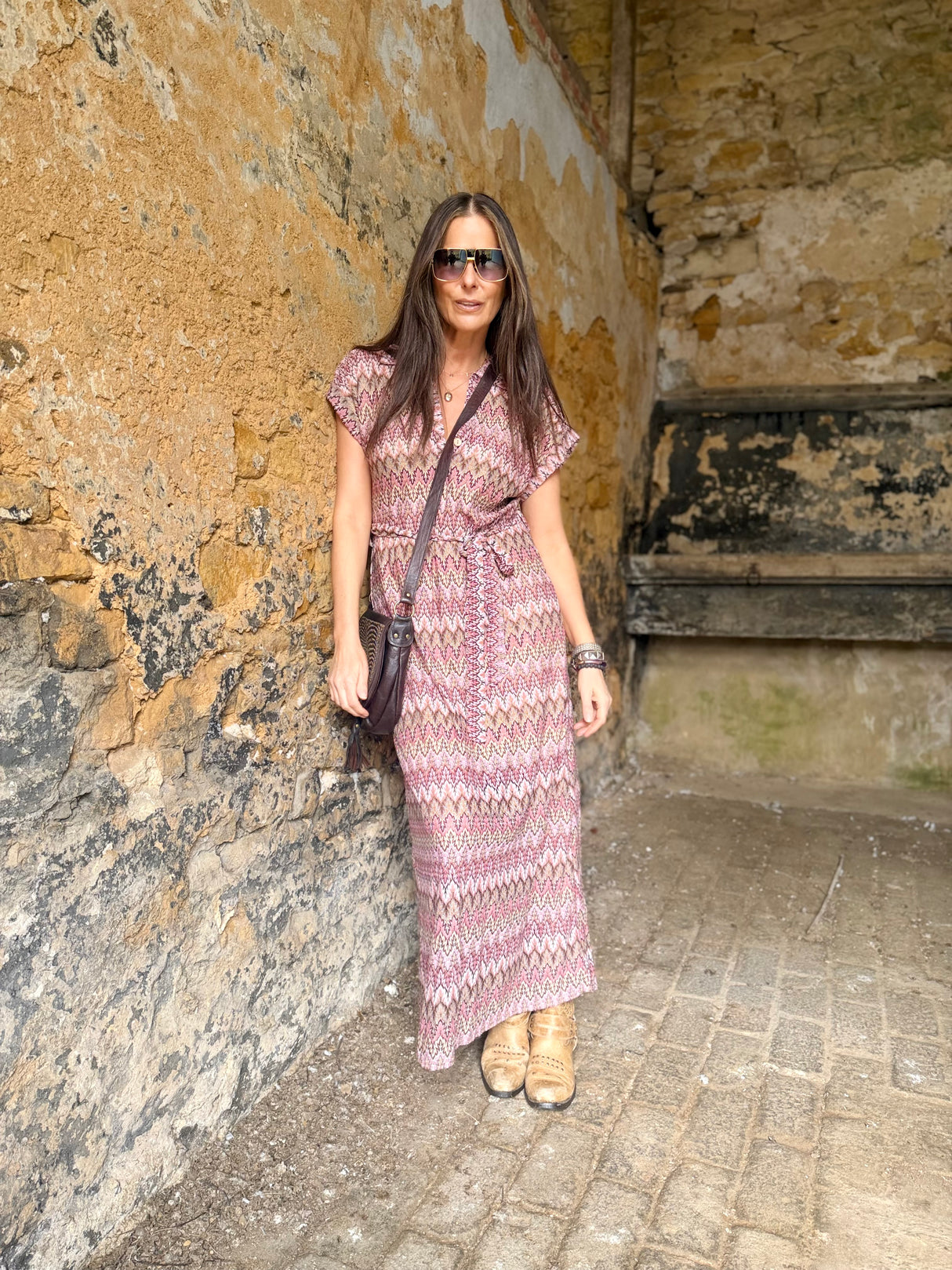 Robin Printed Maxi Dress - Pink