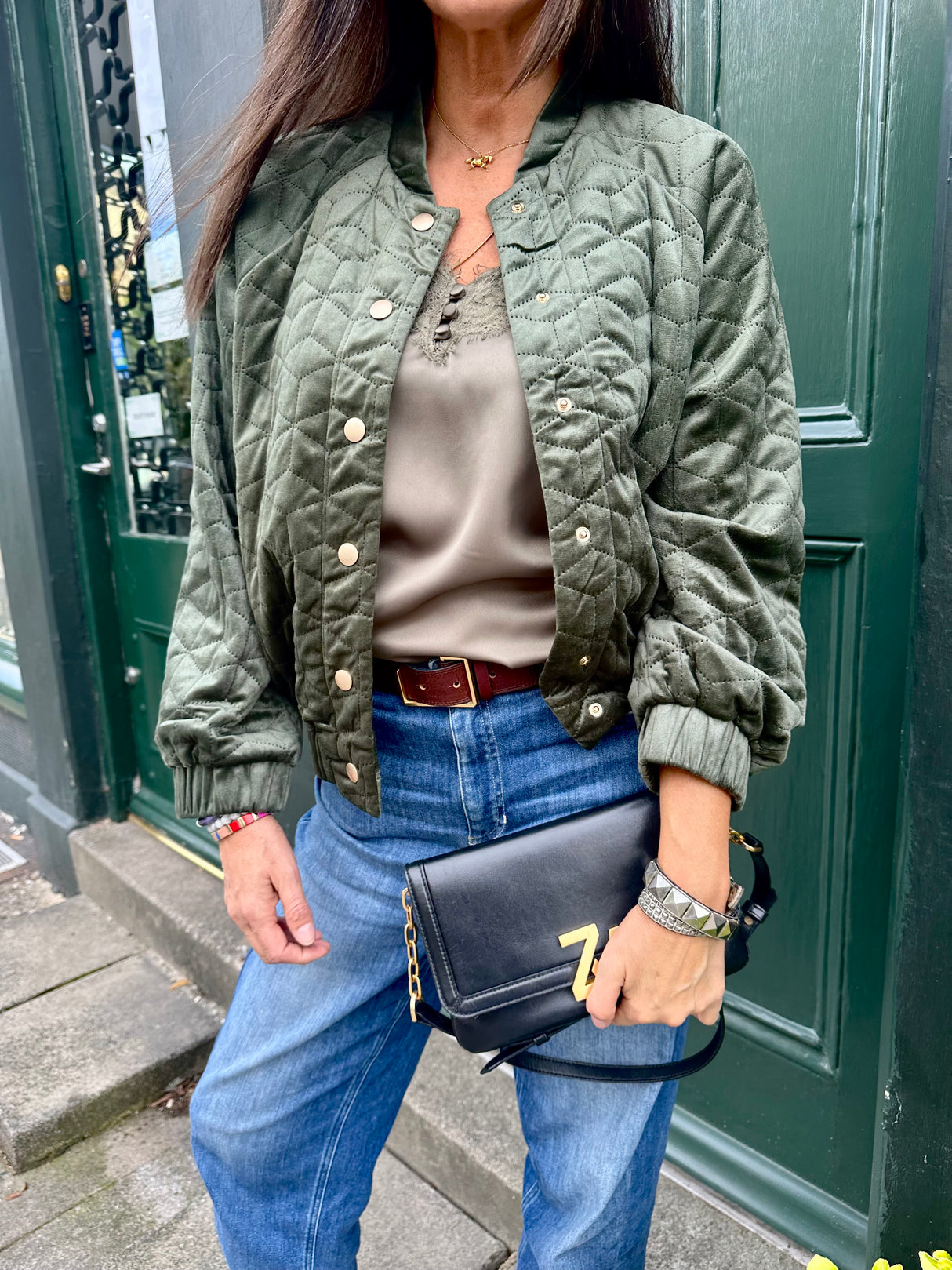 Cherry Padded Jacket - Khaki