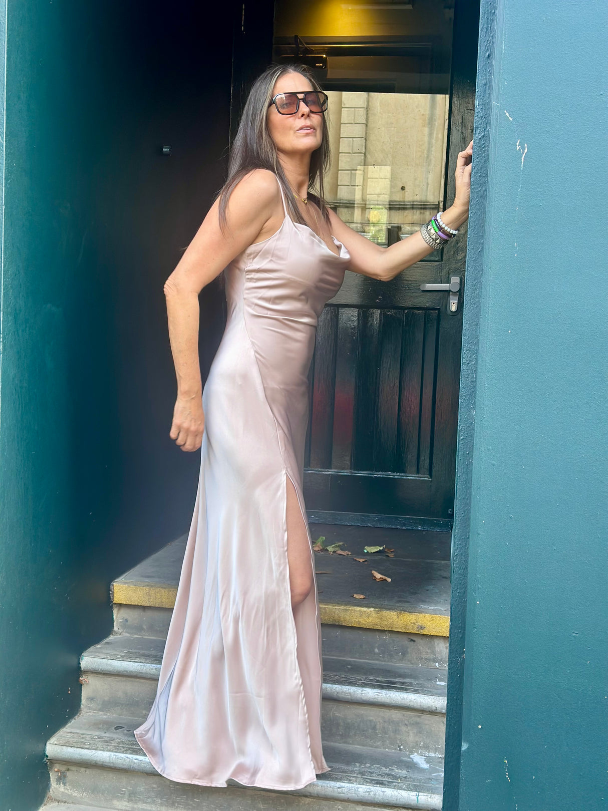 Elisha Maxi Slip Dress - Beige