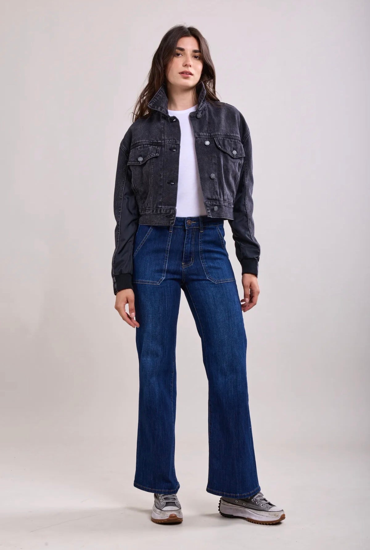 Crush Wide Leg - Dark Blue