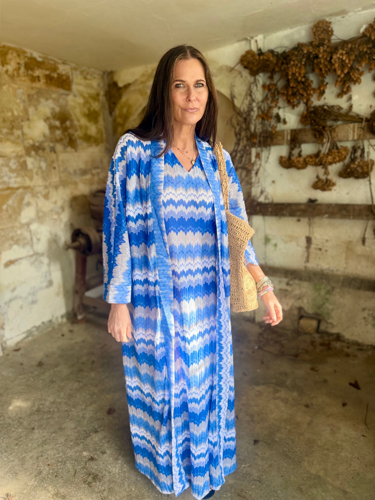 Seraphina Long Line Cover Up - Ocean