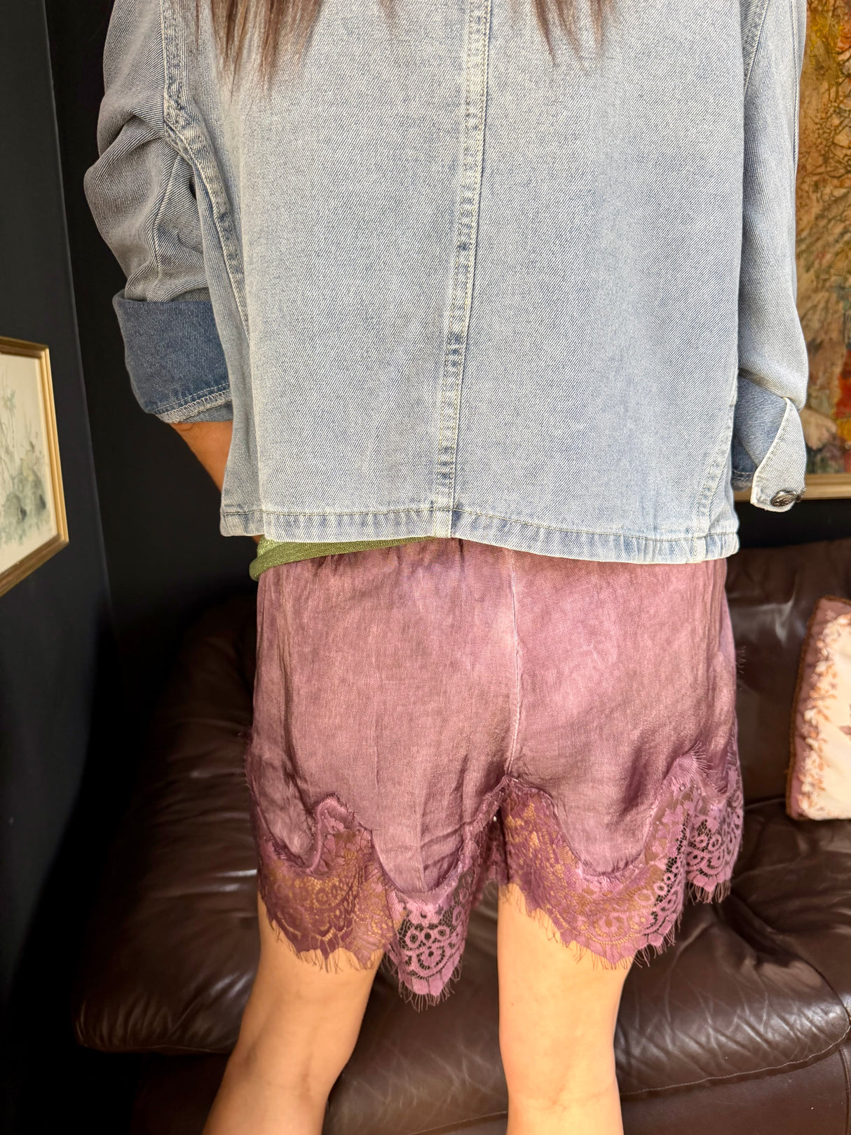 Lumi Lace Trim Short - Berry