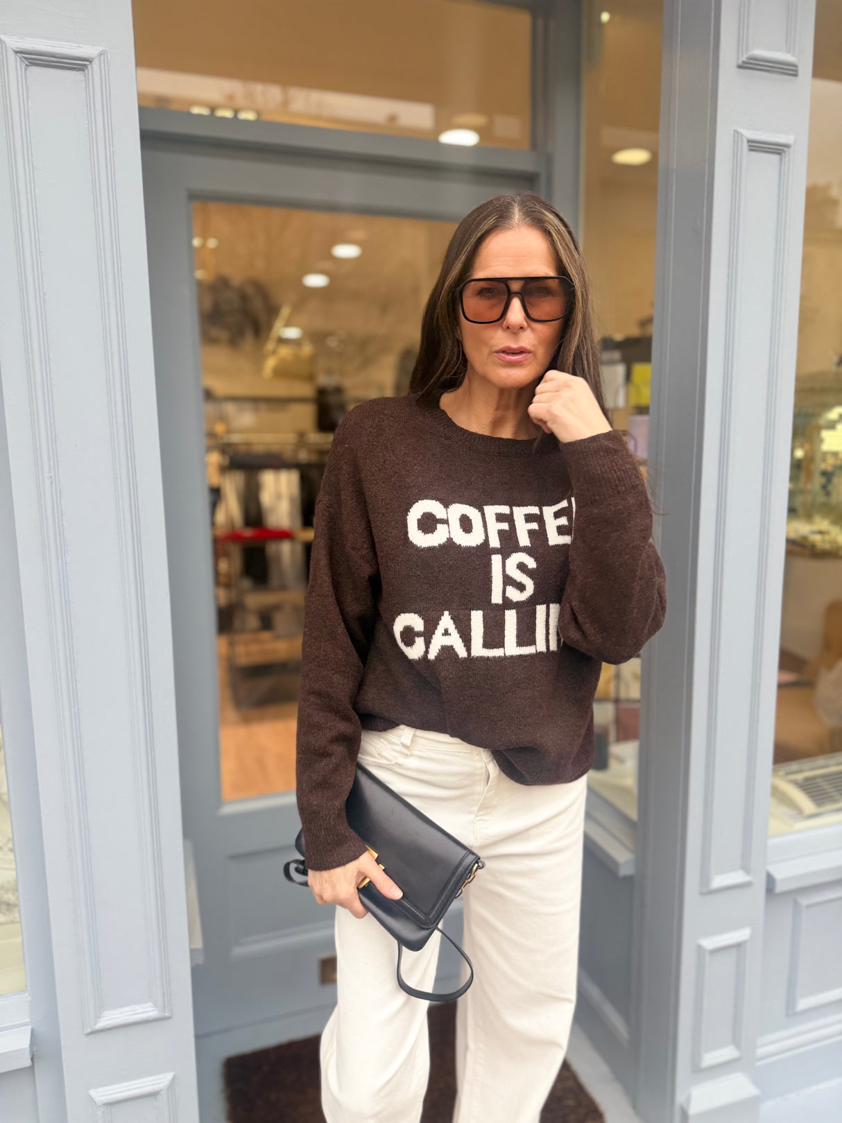 Coffee Crew Neck Knit - Chocolate