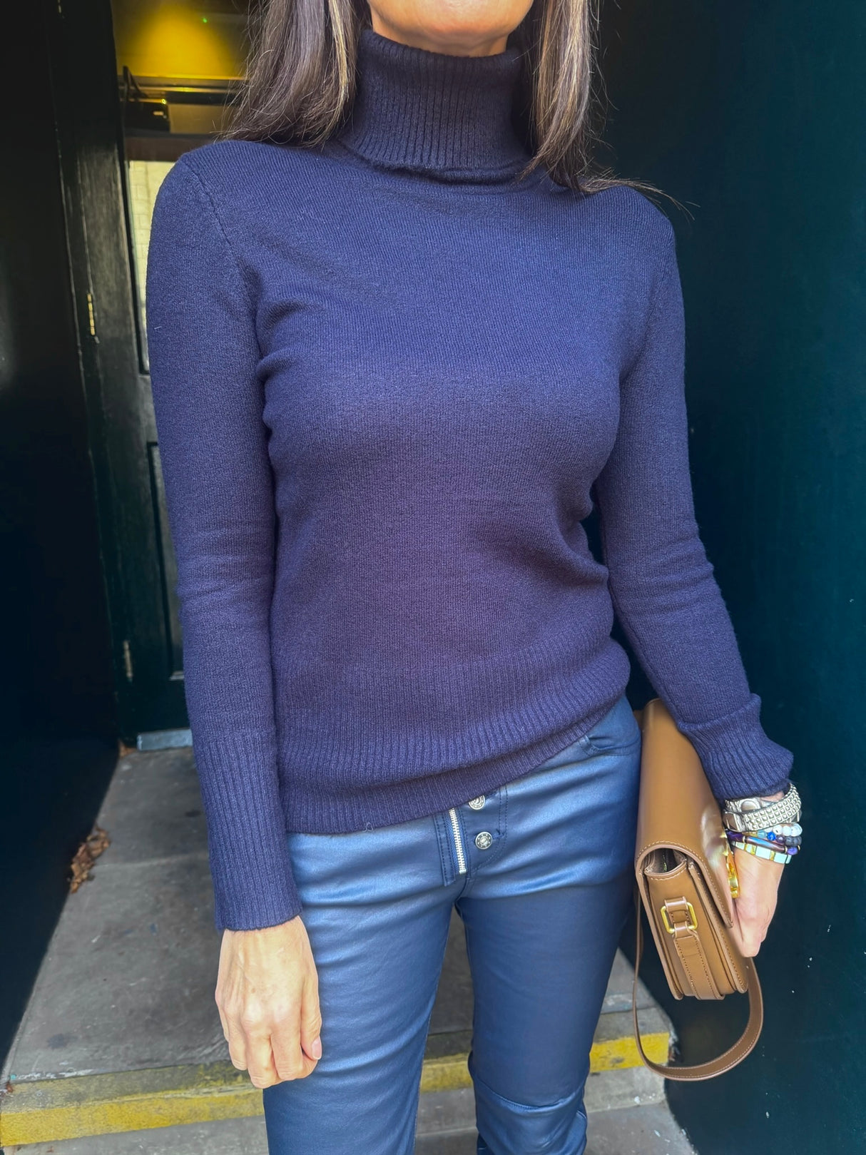 Rita Roll Neck Essential - Navy