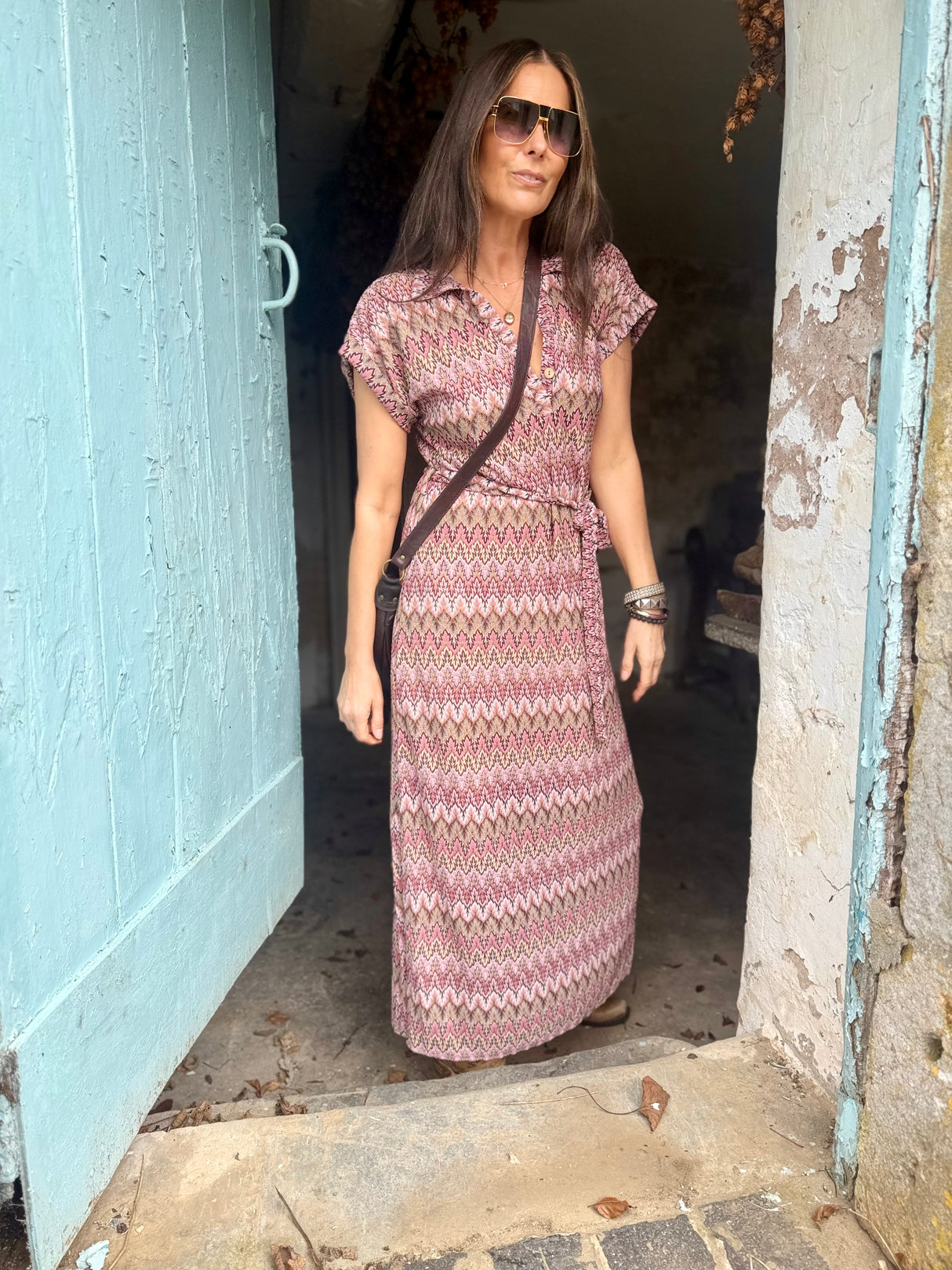 Robin Printed Maxi Dress - Pink