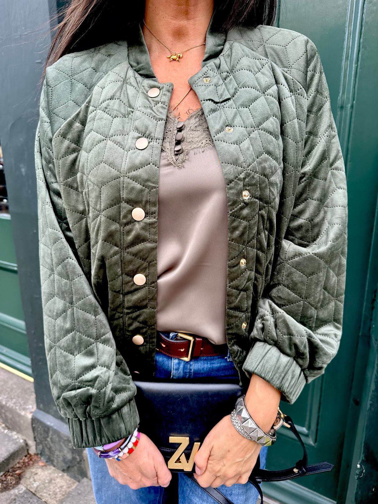 Cherry Padded Jacket - Khaki