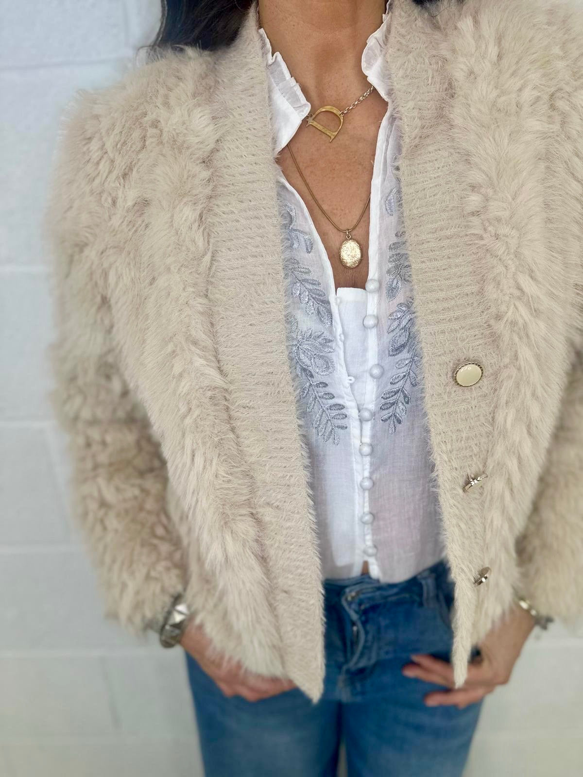 Kennedy Faux Fur Jacket Cream