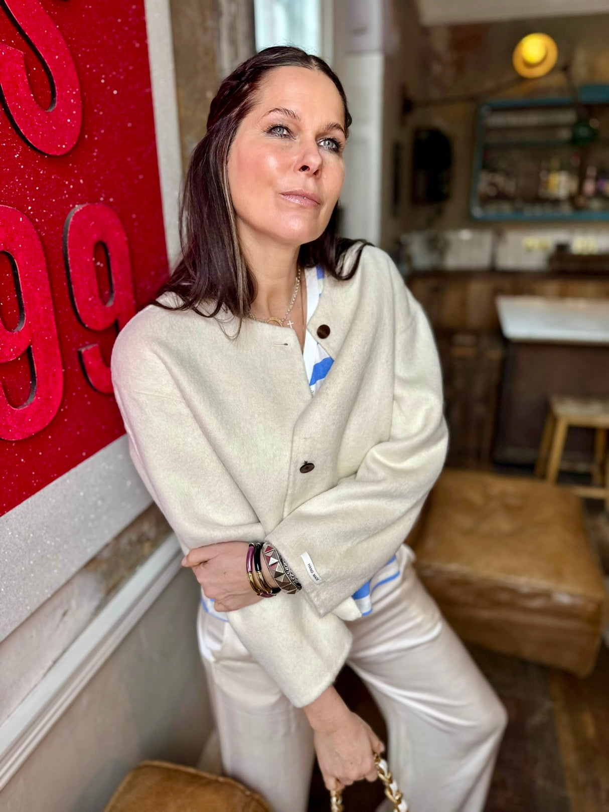 Liv Cropped Wool Jacket - Ecru