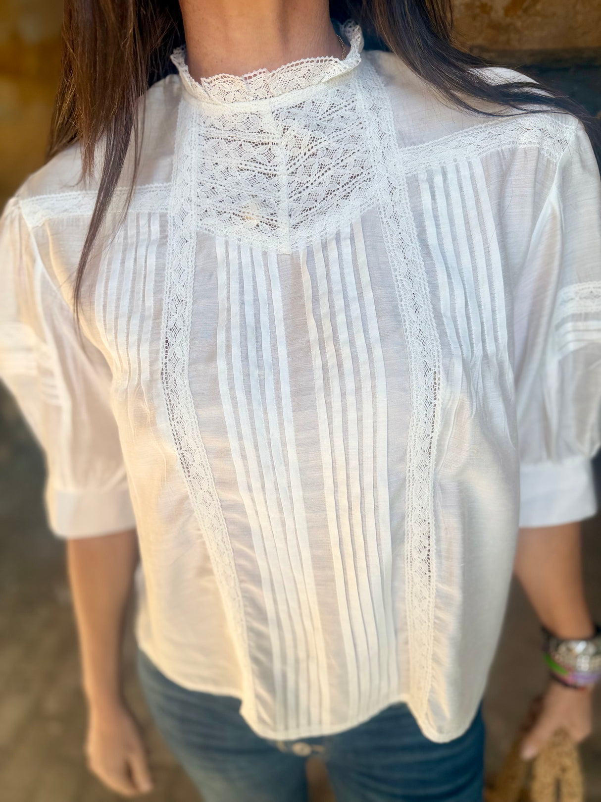 Cathy Embroidered Blouse - White