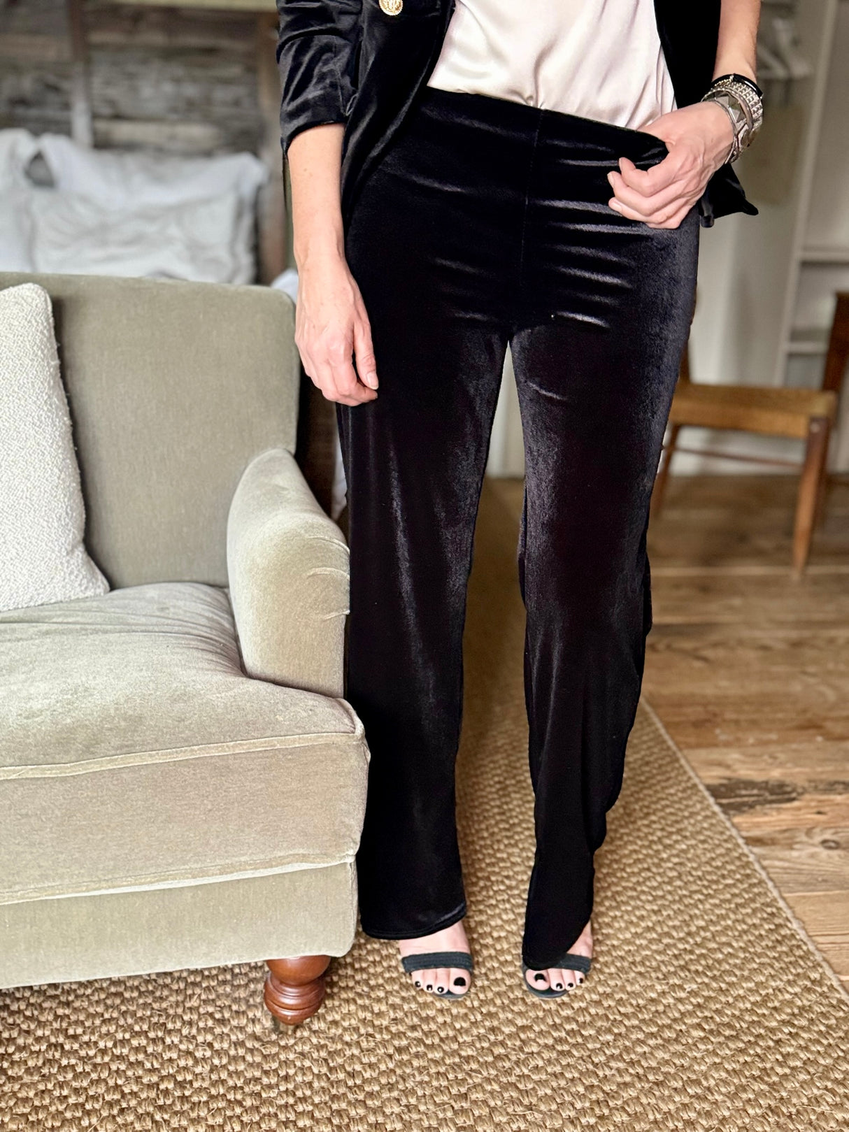 Jessica Velvet Pant - Black