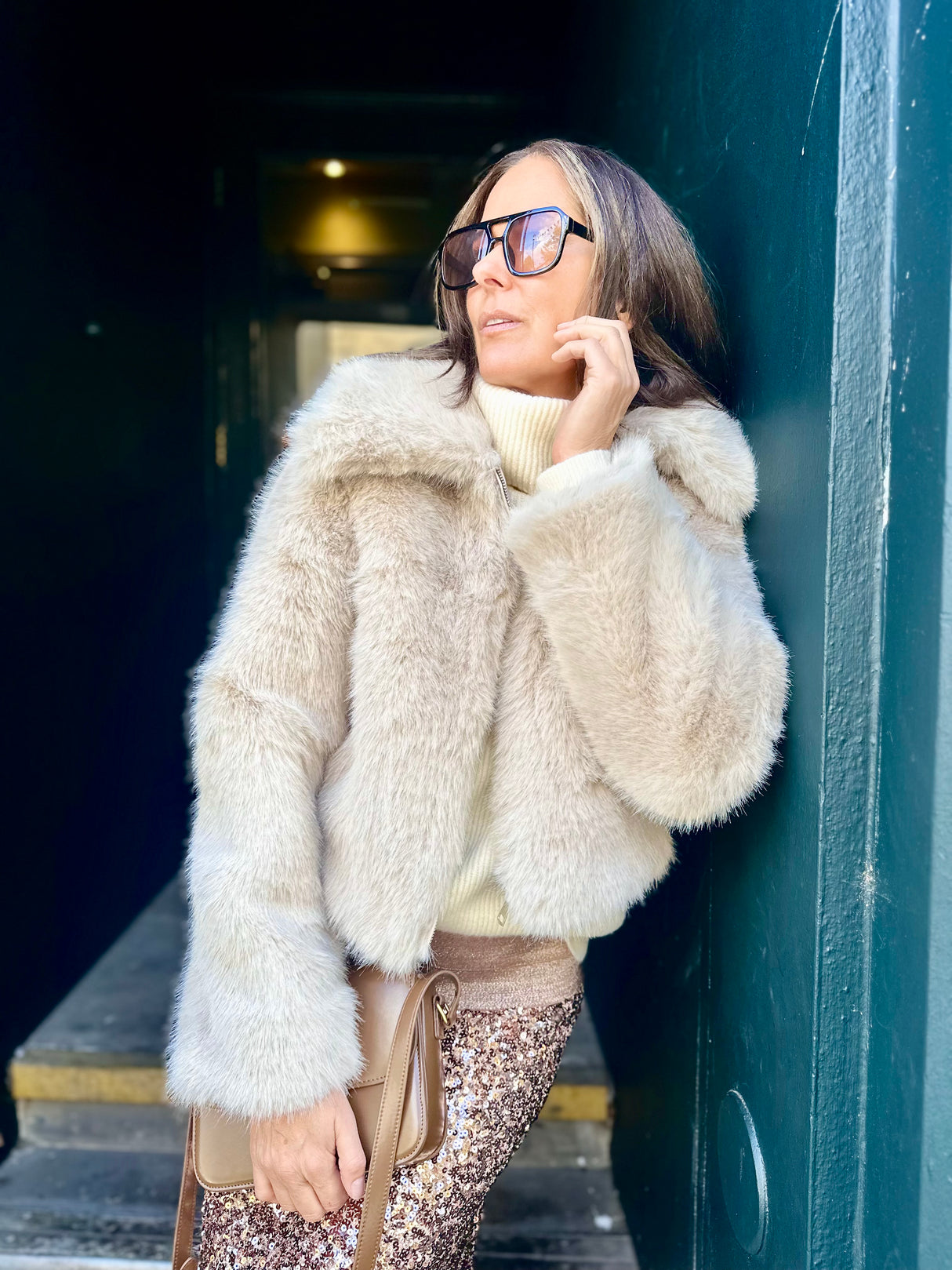 Caggie Faux Fur Jacket - Cream