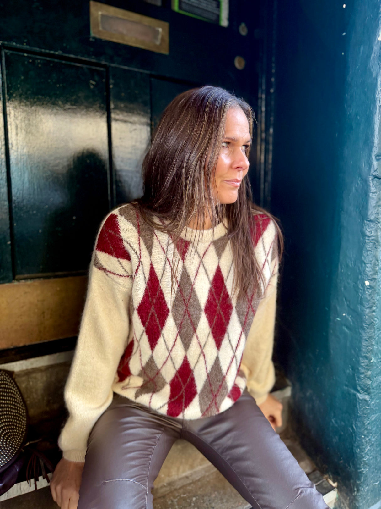 Argyle Crew Neck - Ivory