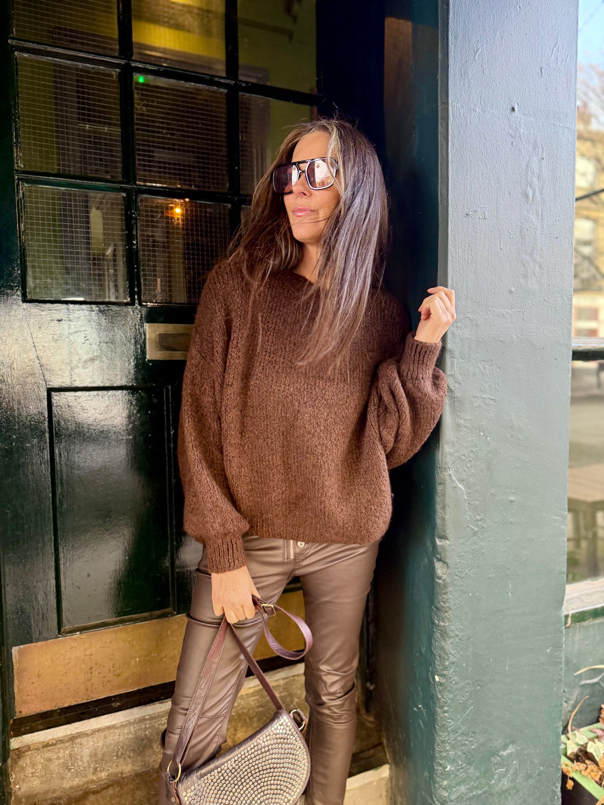 Arlo Wide Sleeve knit - Chocolate