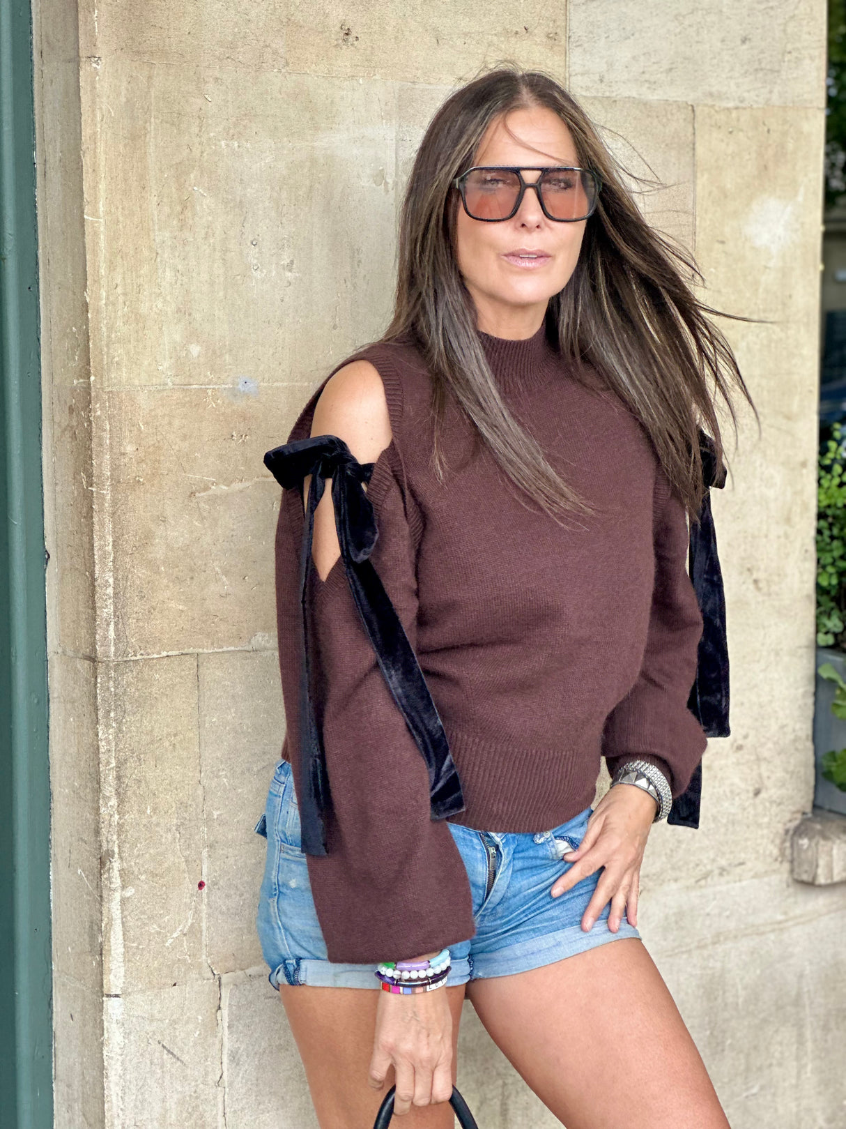 Keeley Cold Shoulder Knit - Brown