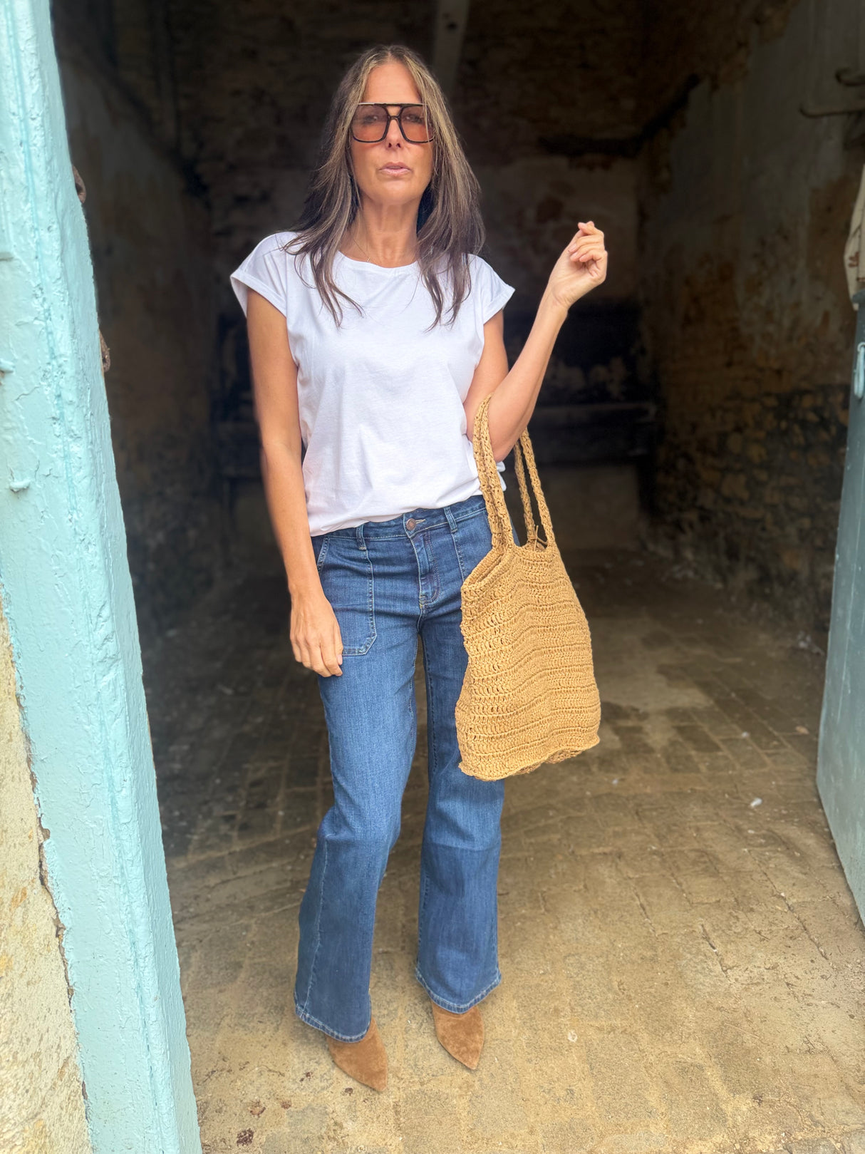 Crush Wide Leg - Mid Wash