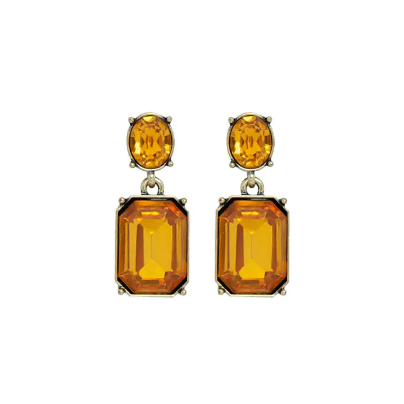 Oval Gem Earring - Marigold