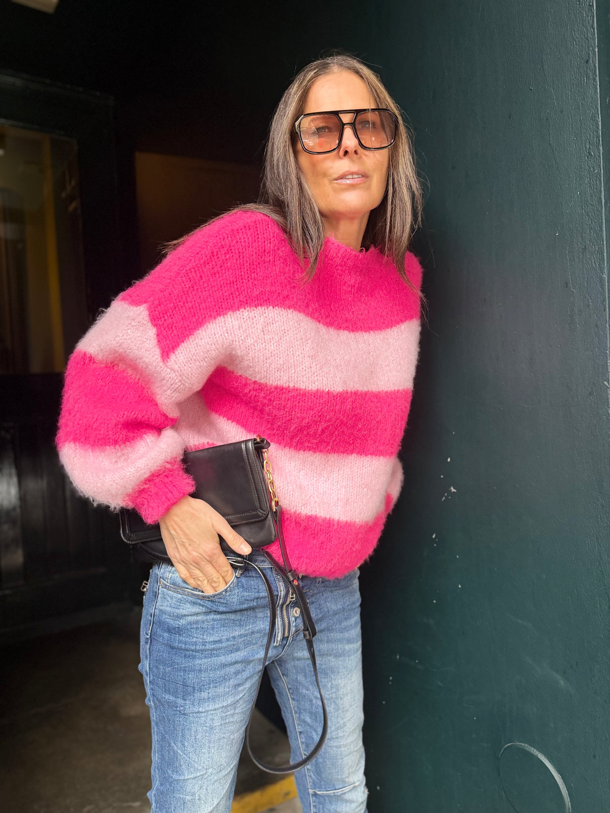 Freddie Stripe Knit - Hot Pink