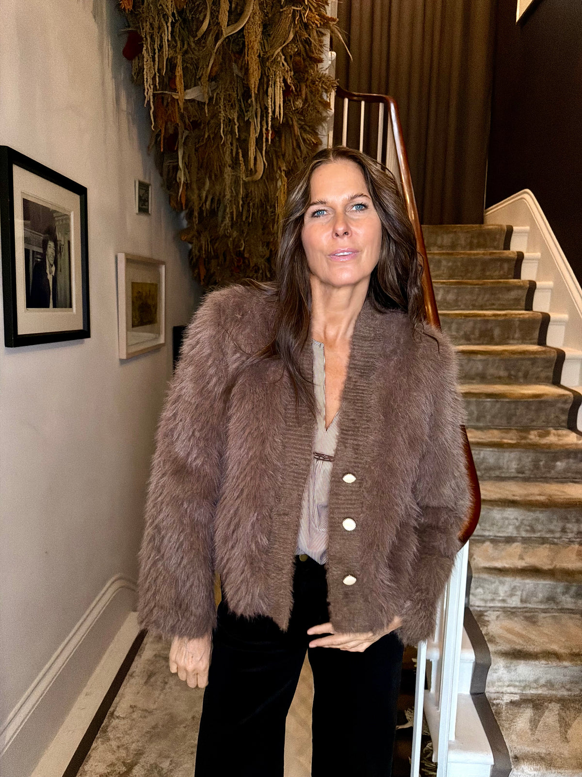 Kennedy Faux Fur Jacket - Chocolate