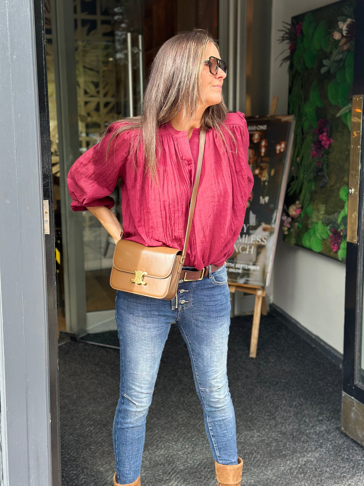 JoJo Floaty Blouse - Bordeaux